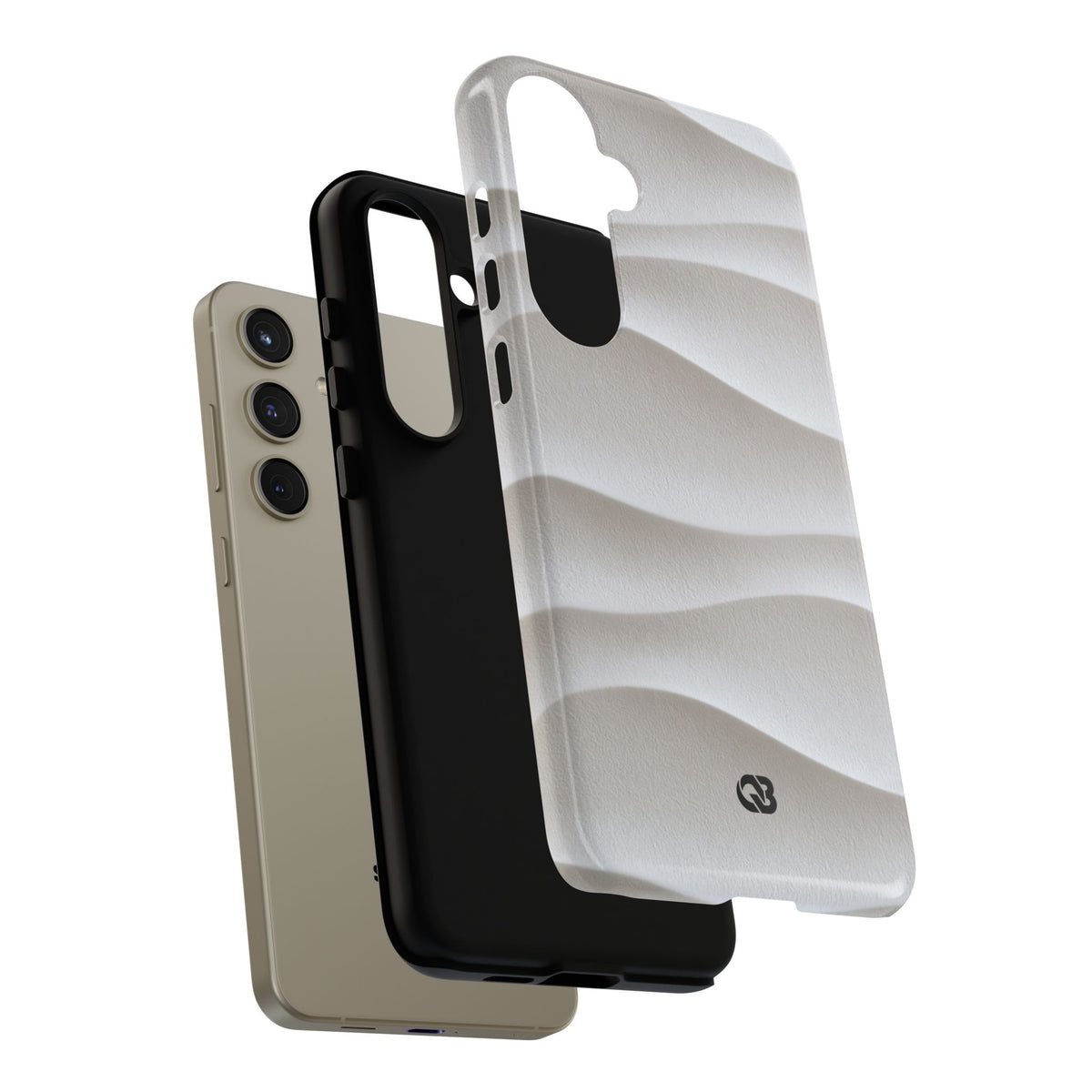 White Tough Phone Case for Samsung - Arctic Flow Ridges