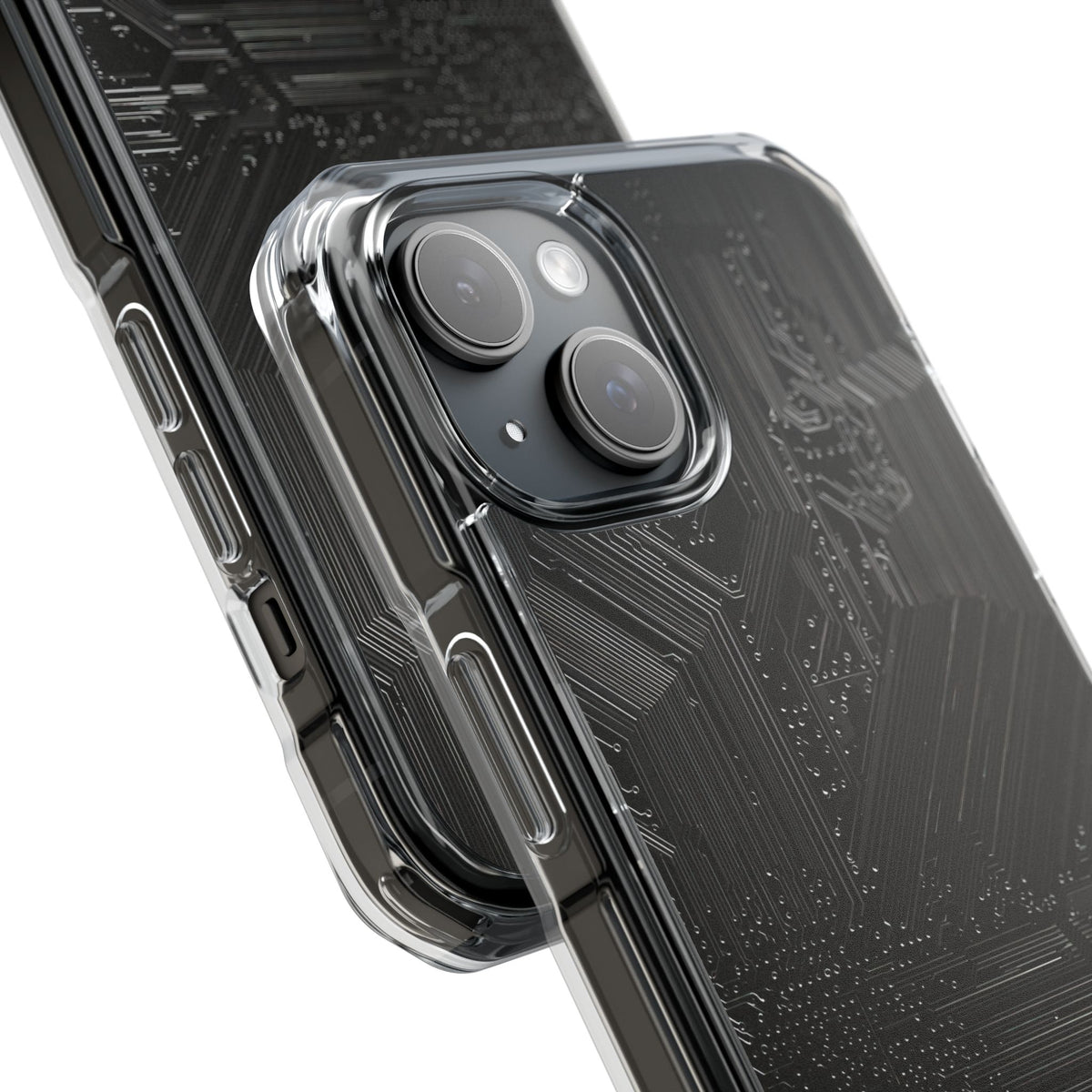 Obsidian Circuitry · Clear Impact Magnetic Phone Case for iPhone · Black