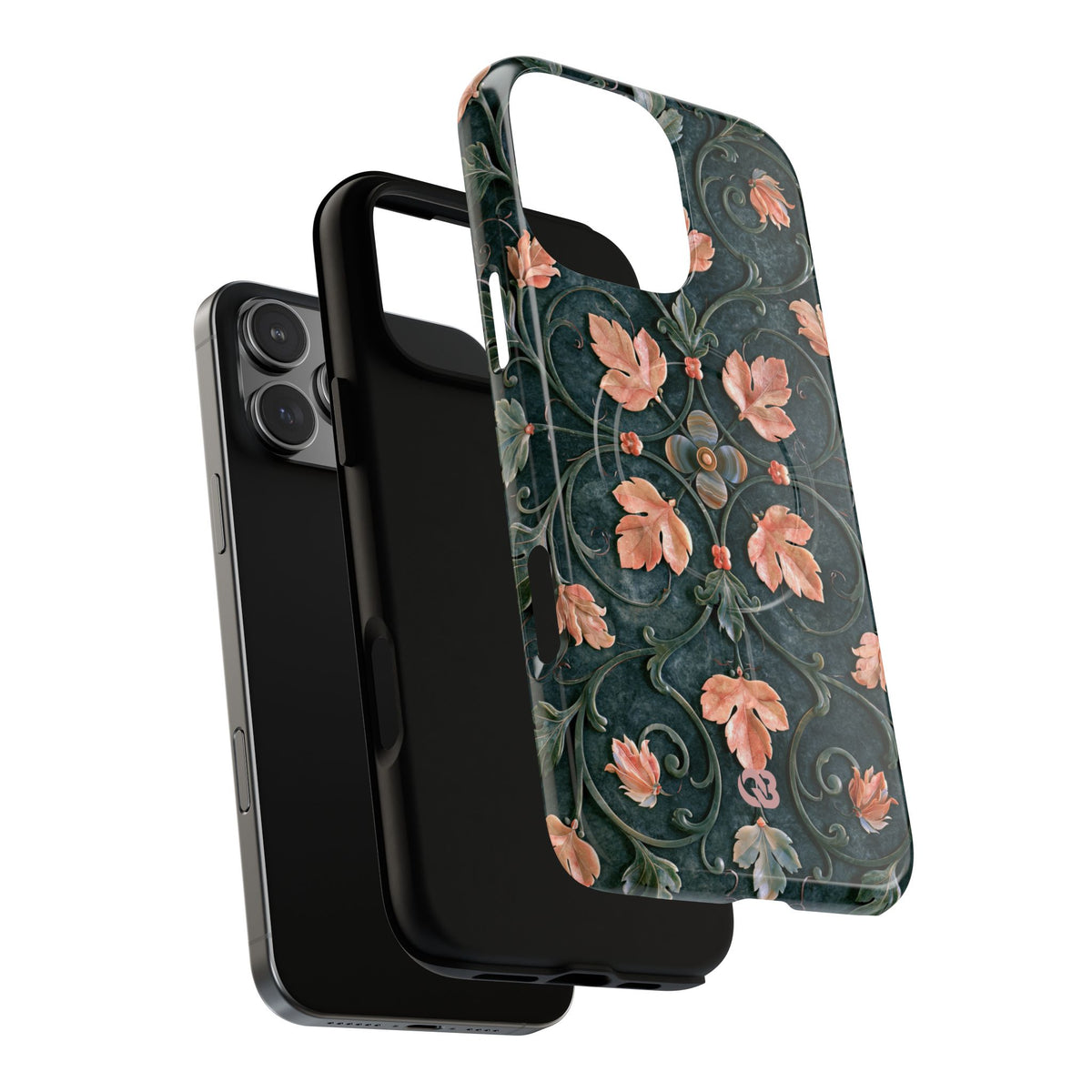 Florentine Rose Arabesque · Tough 2.0 Magnetic Phone Case for iPhone · Green