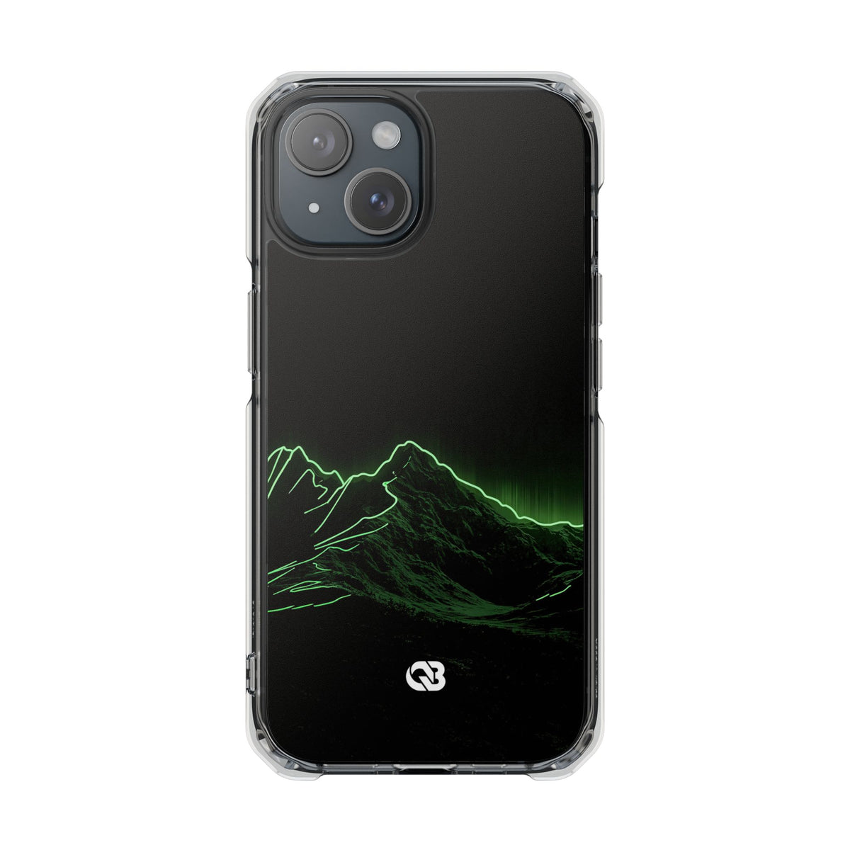Nordic Mountain Contour · Clear Impact Magnetic Phone Case for iPhone · Black