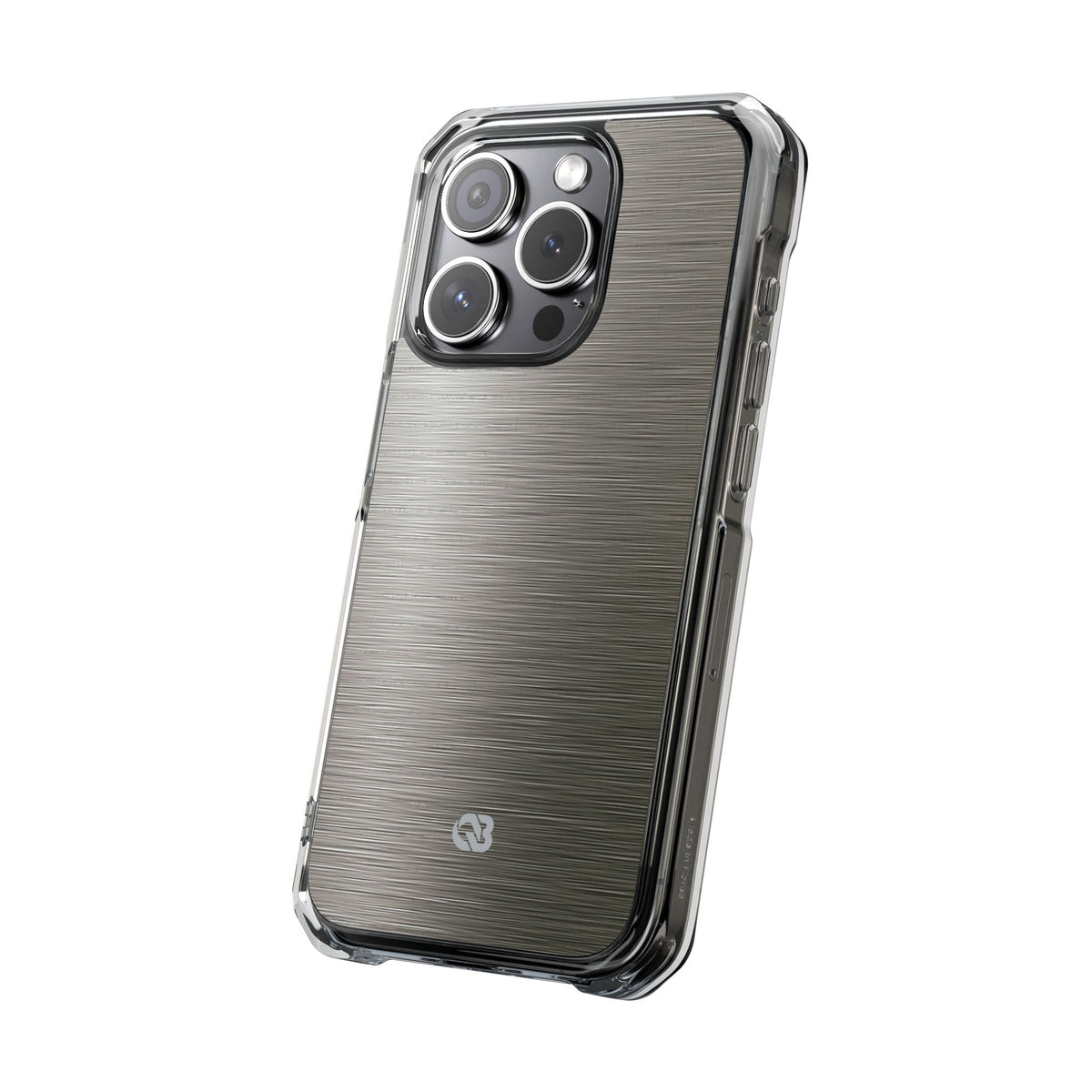 Grey Impact MagSafe Phone Case for iPhone - Brushed Industrial Steel