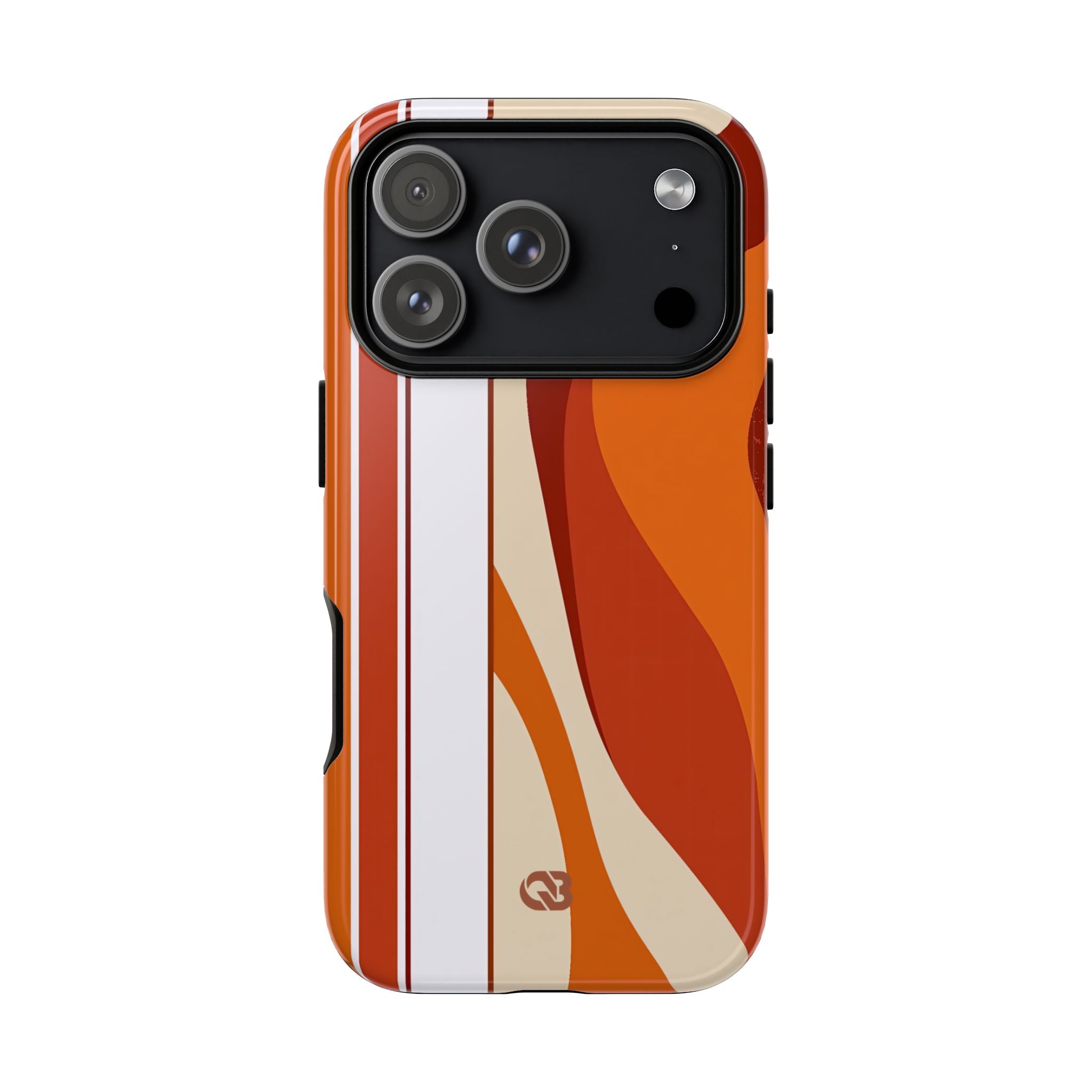 Orange Tough Phone Case for iPhone - Terracotta Metro Line