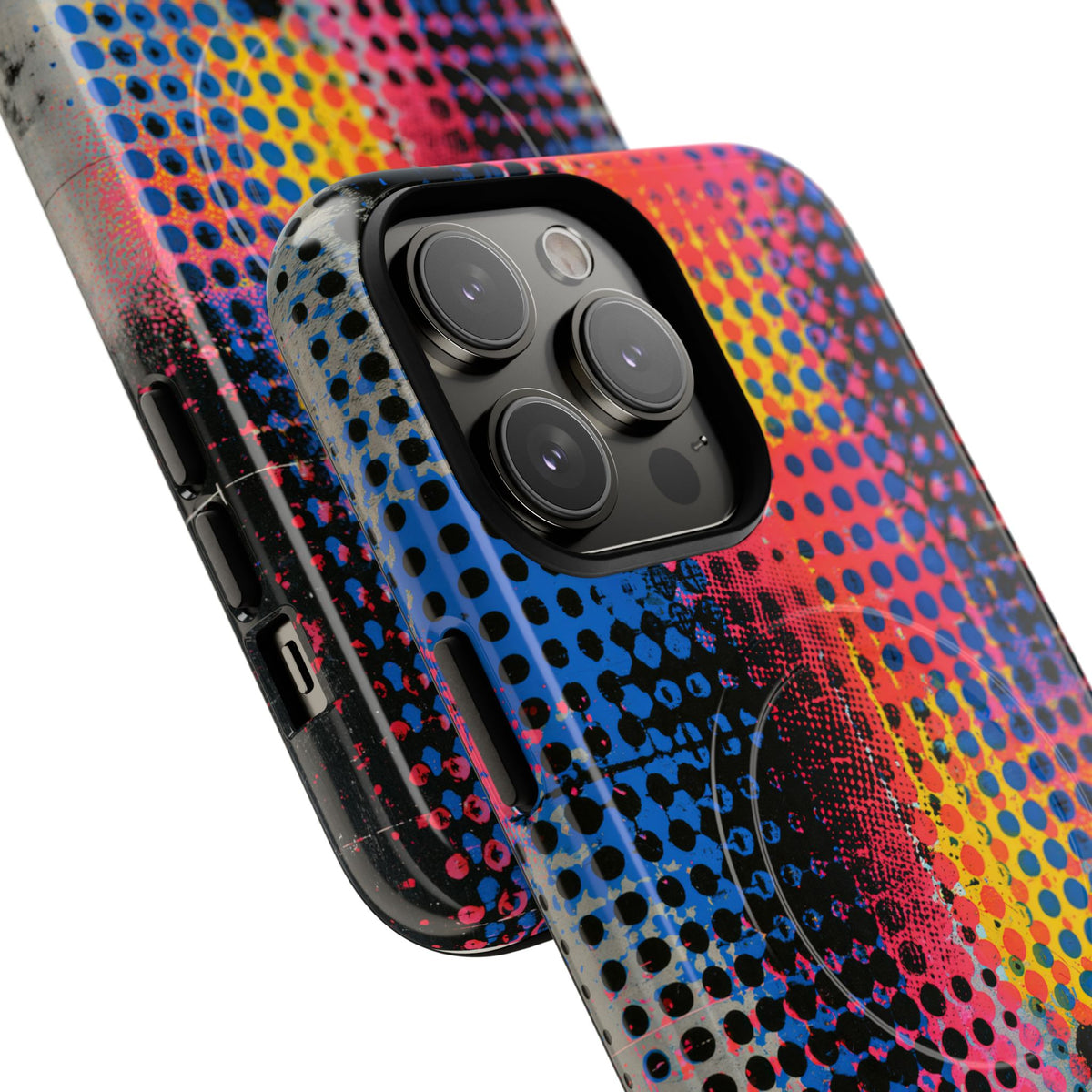 Chromatic Halftone Grid · Tough 2.0 Magnetic Phone Case for iPhone · Blue