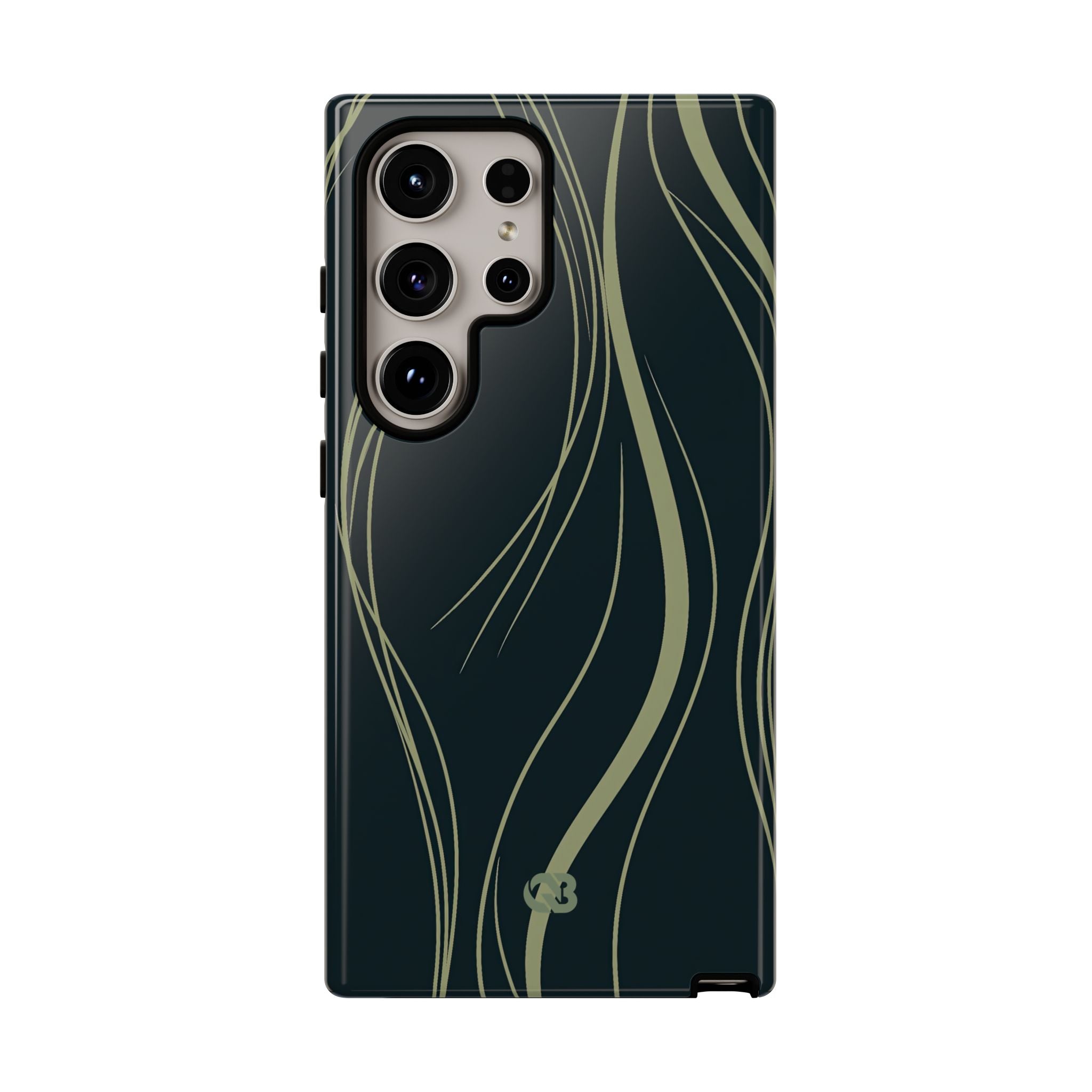 Green Tough Phone Case for Samsung - Obsidian Sage Flow