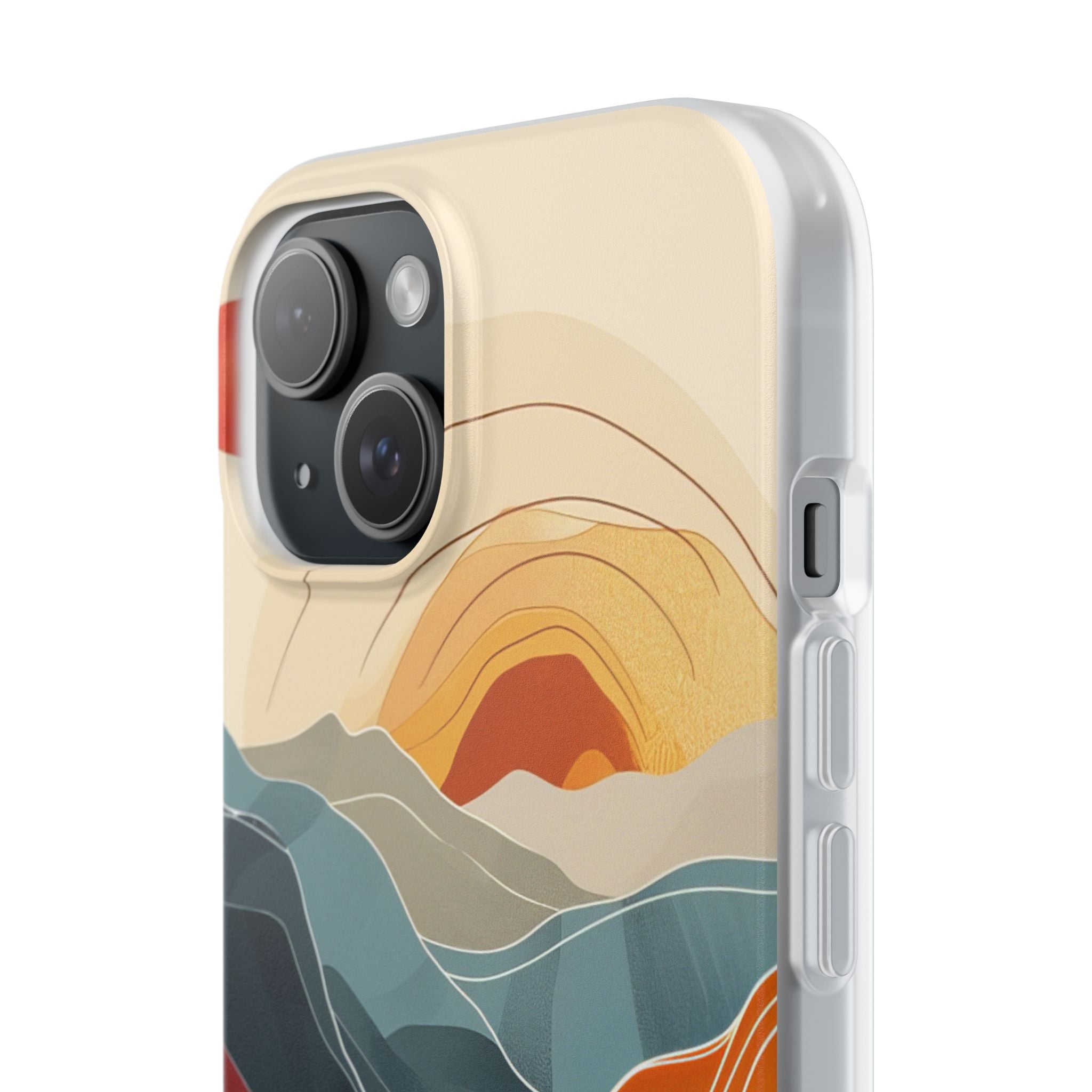 Sunlit Ridges iPhone 15 Cover - Blød