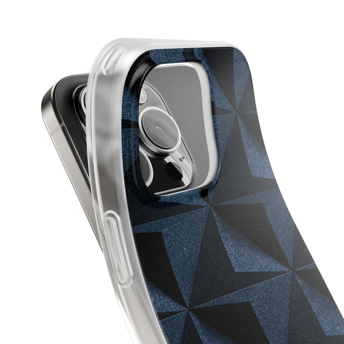 Blue Lite Phone Case for iPhone - Indigo Basalt Facets