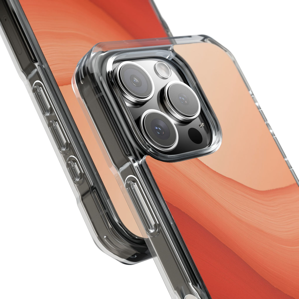 Terracotta Flow · Clear Impact Magnetic Phone Case for iPhone · Orange
