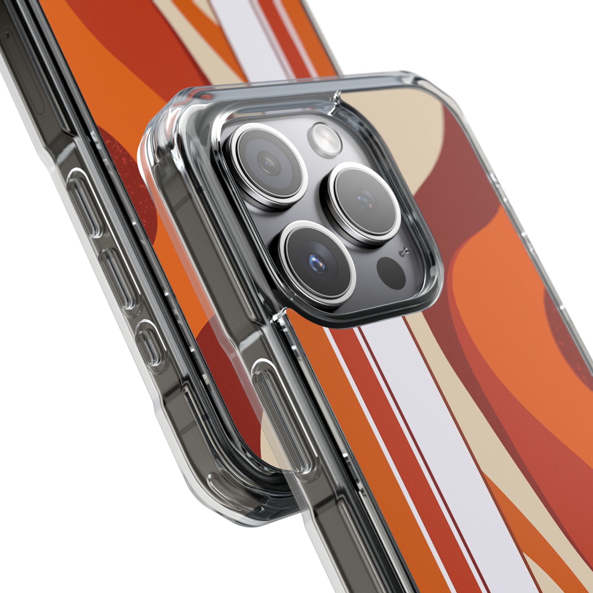 Orange Impact MagSafe Phone Case for iPhone - Terracotta Metro Line