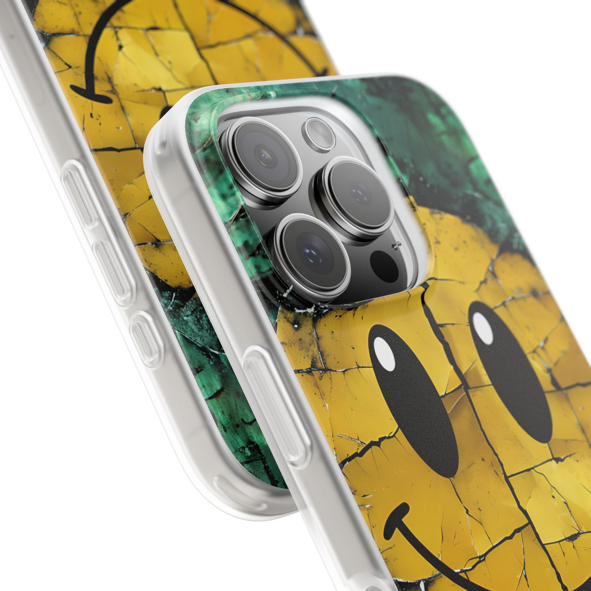 Cracked Smiley iPhone 16 Pro Case - Soft