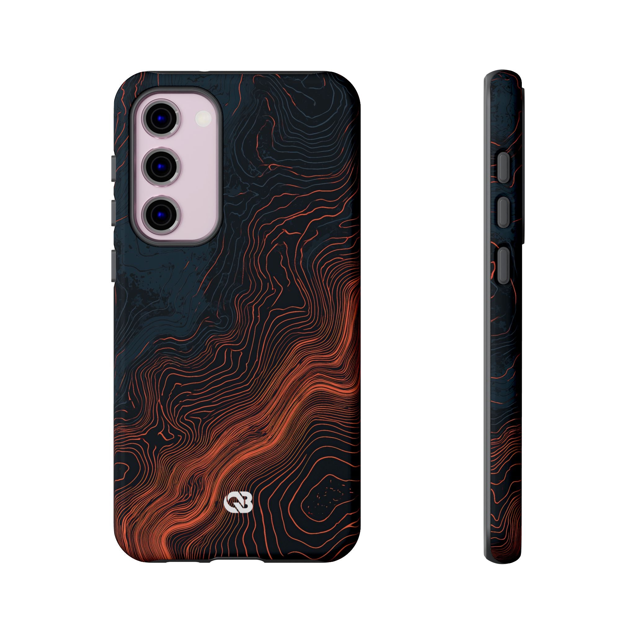 Black Tough Phone Case for Samsung - Volcanic Basalt Map