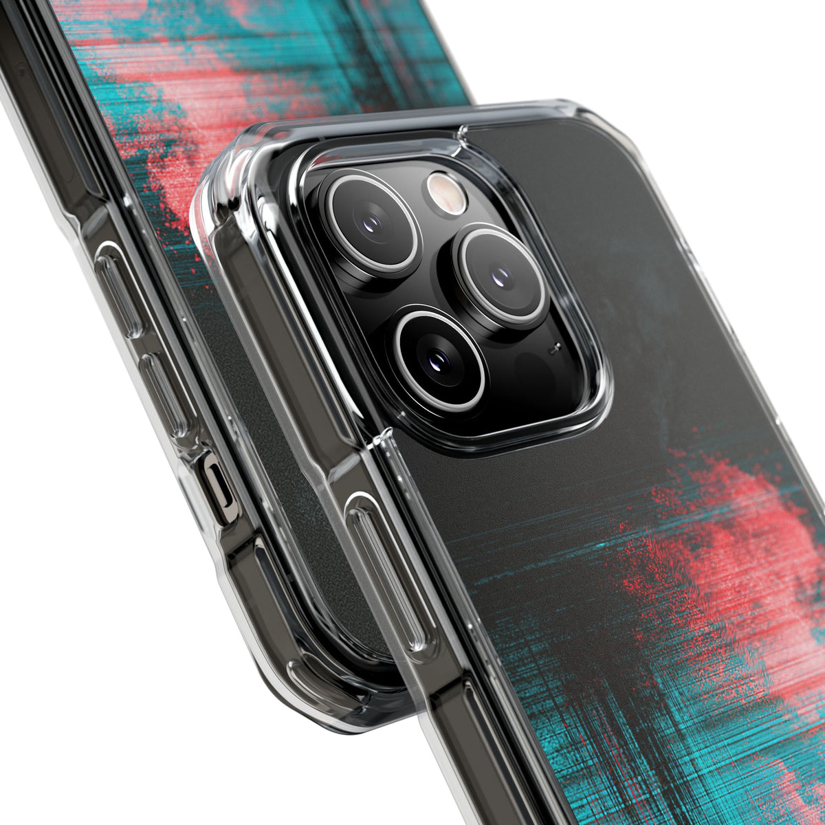 Digital Signal Drift · Clear Impact Magnetic Phone Case for iPhone · Black