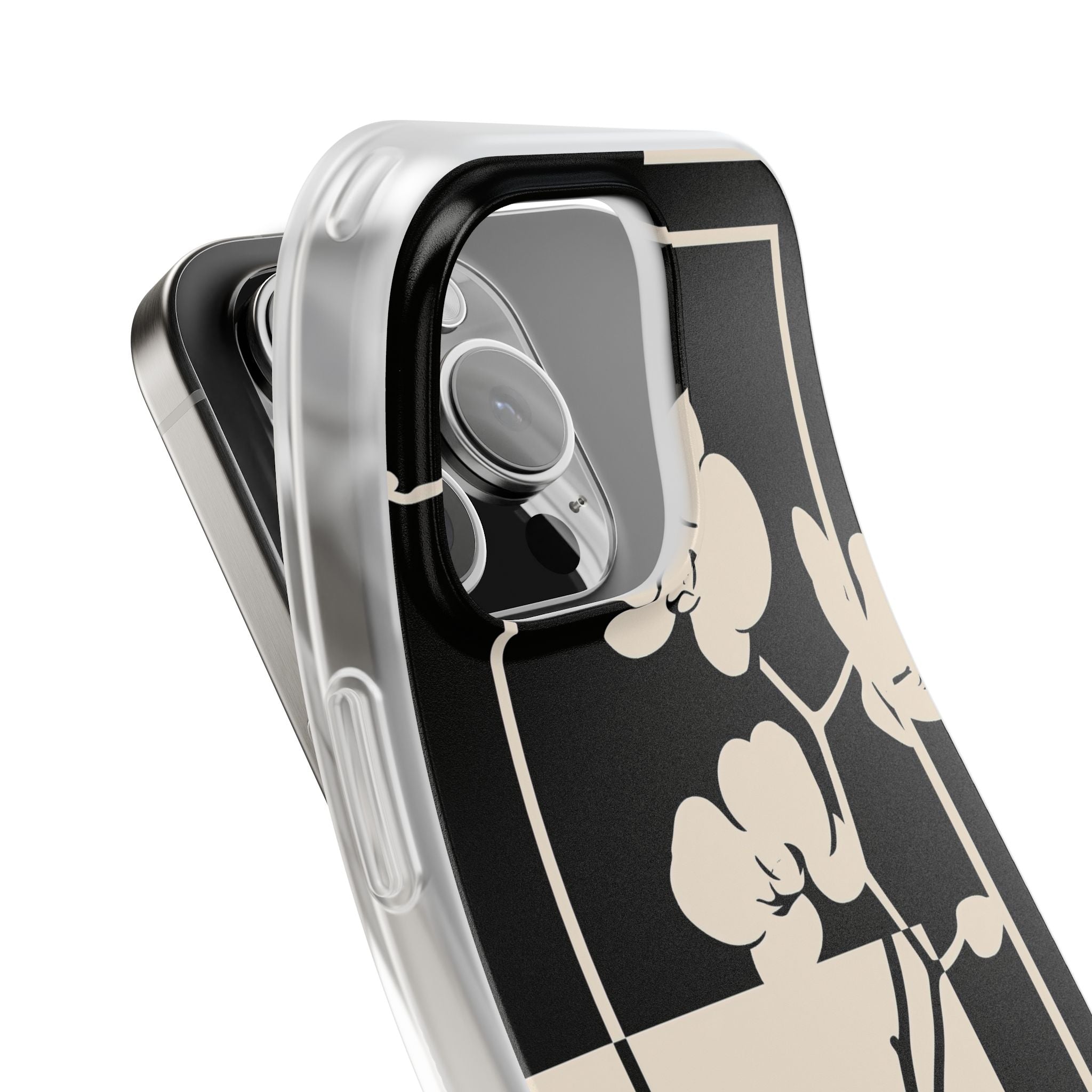 Beige Lite Phone Case for iPhone - Nocturnal Orchid Frame