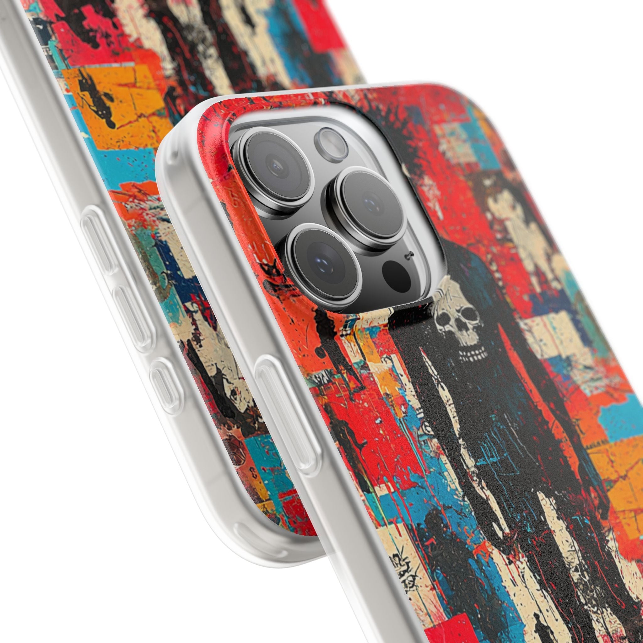 Spiky Skull Silhouette iPhone 16 Pro Max Case - Soft