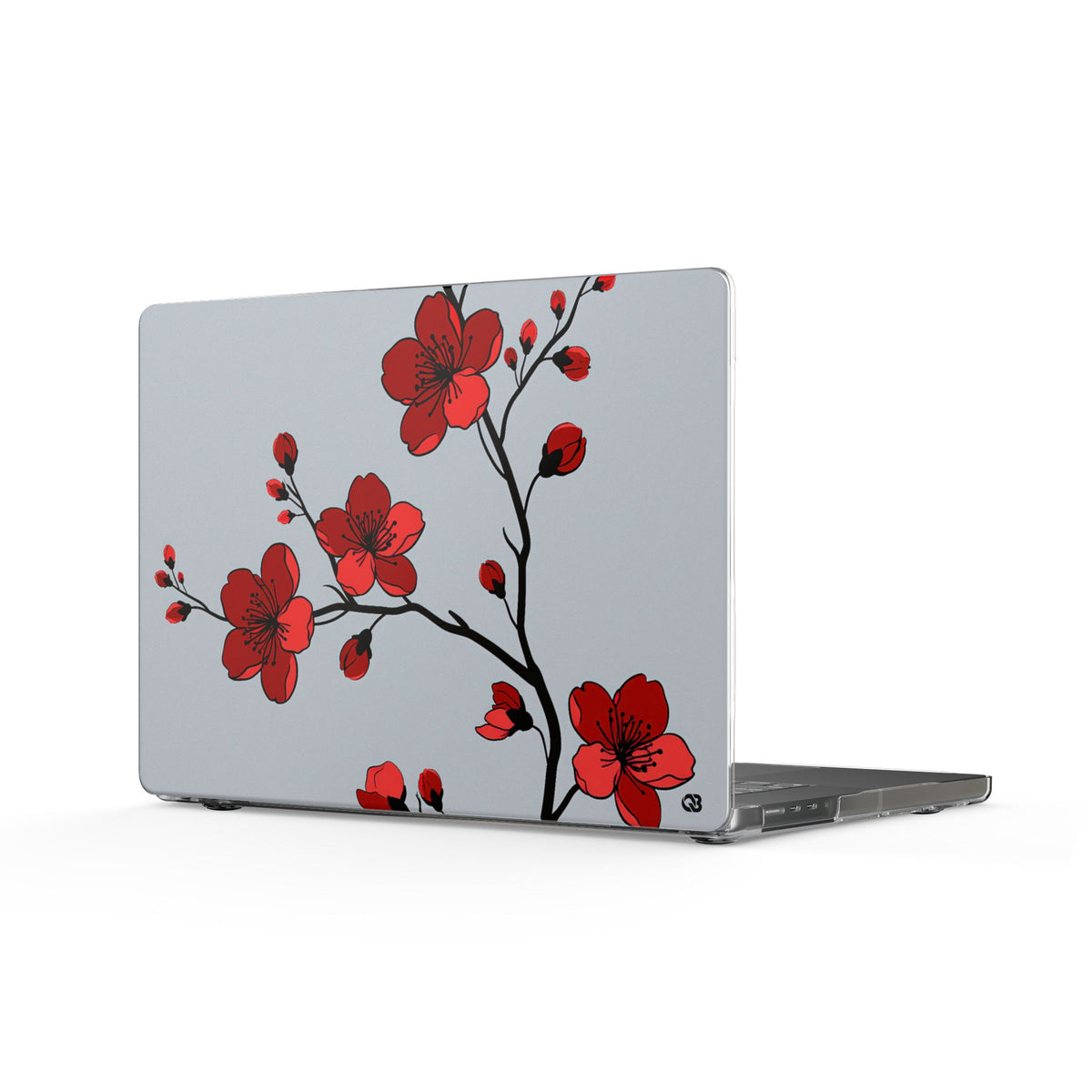 Scarlet Plum Blossom · Clear Hard Case for MacBook · Red