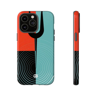 Teal Tough Phone Case for iPhone - Sonic Static Split