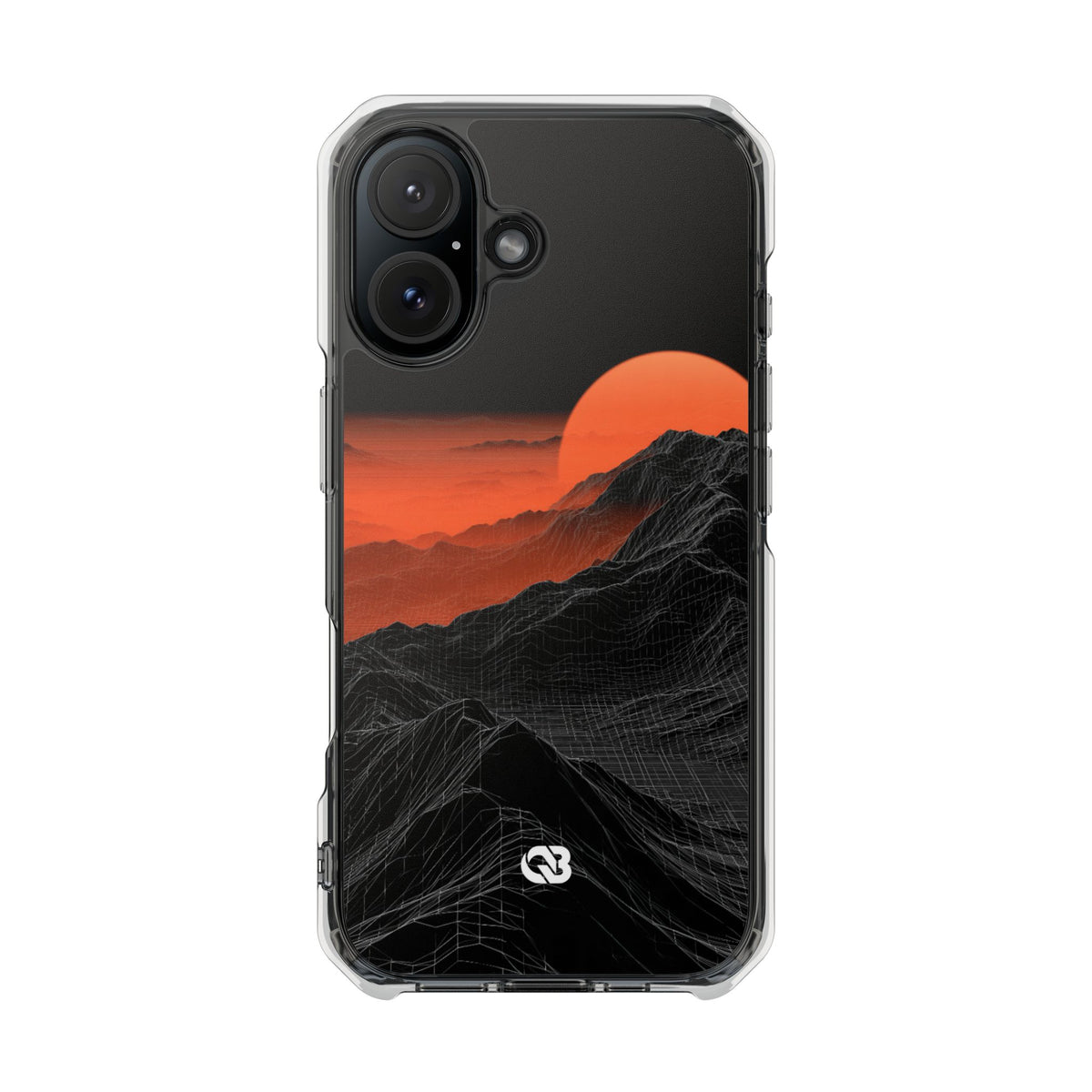 Solar Ridge Mesh · Clear Impact Magnetic Phone Case for iPhone · Black