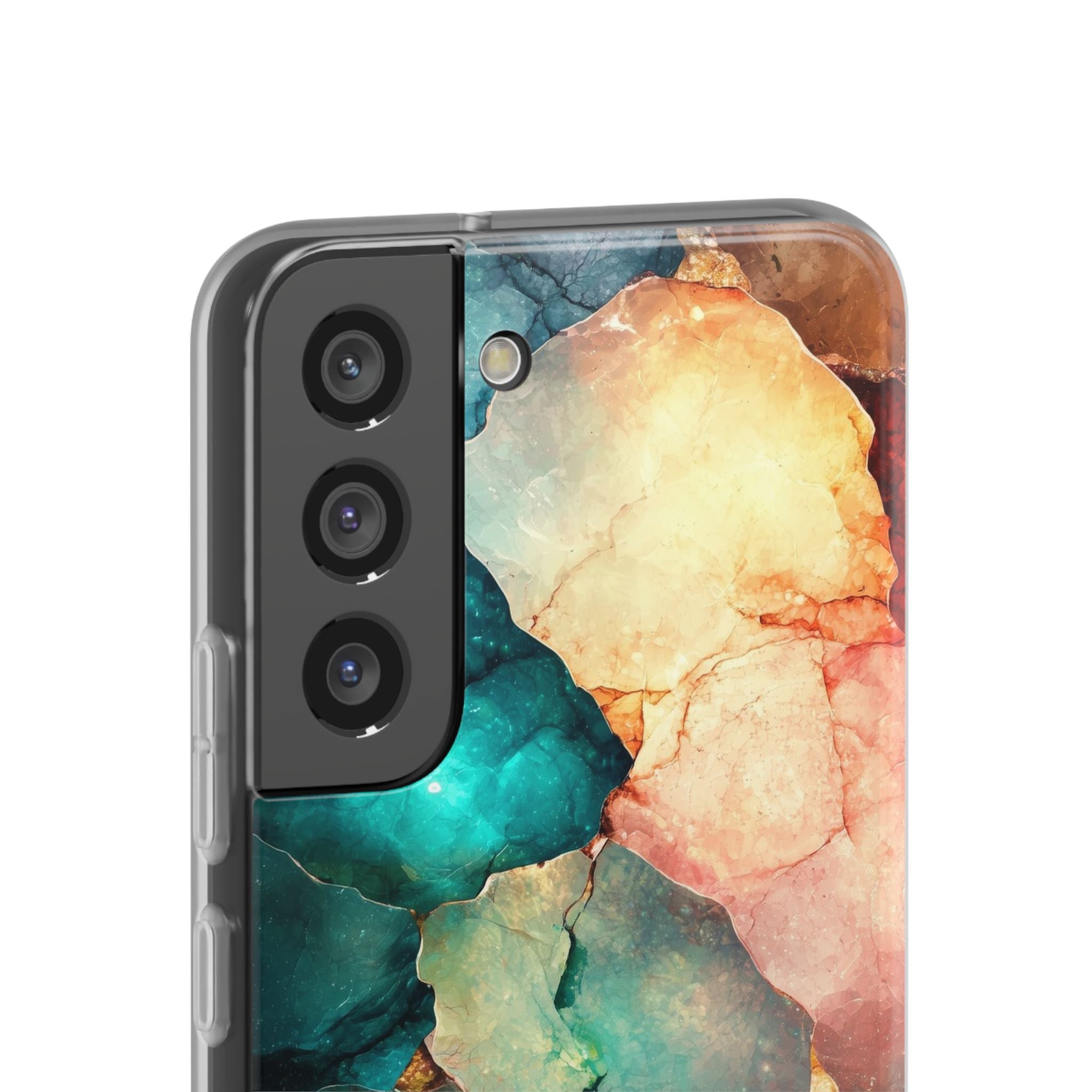 Teal Mosaic Veins Samsung S22 - Soft