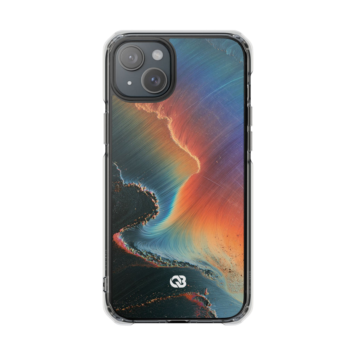 Prismatic Aura Shift · Clear Impact Magnetic Phone Case for iPhone · Blue