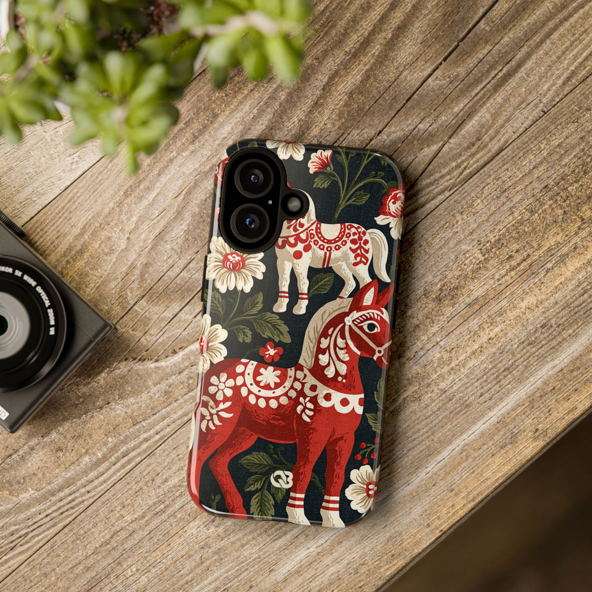 Nordic Dala Meadow · Tough Phone Case for iPhone · Red