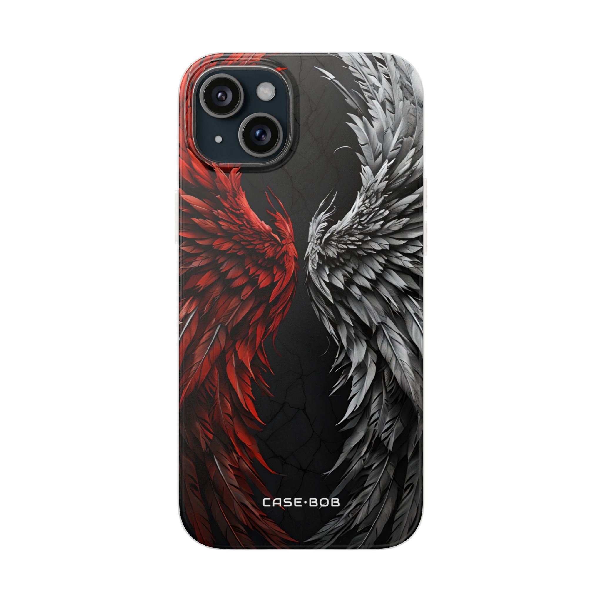 Crimson White Wings iPhone 15 Plus Cover - Blød
