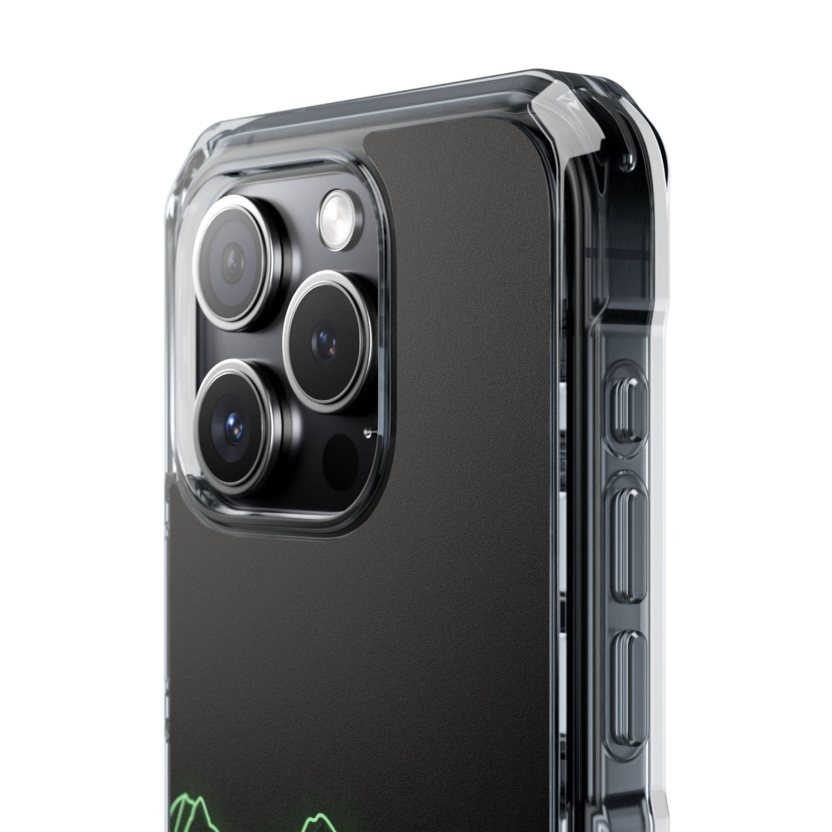 Nordic Mountain Contour · Clear Impact Magnetic Phone Case for iPhone · Black