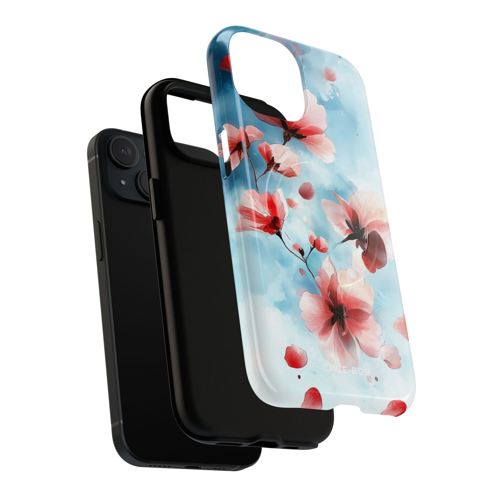 Pink Blossom Drift iPhone 15 Skal - Tough+