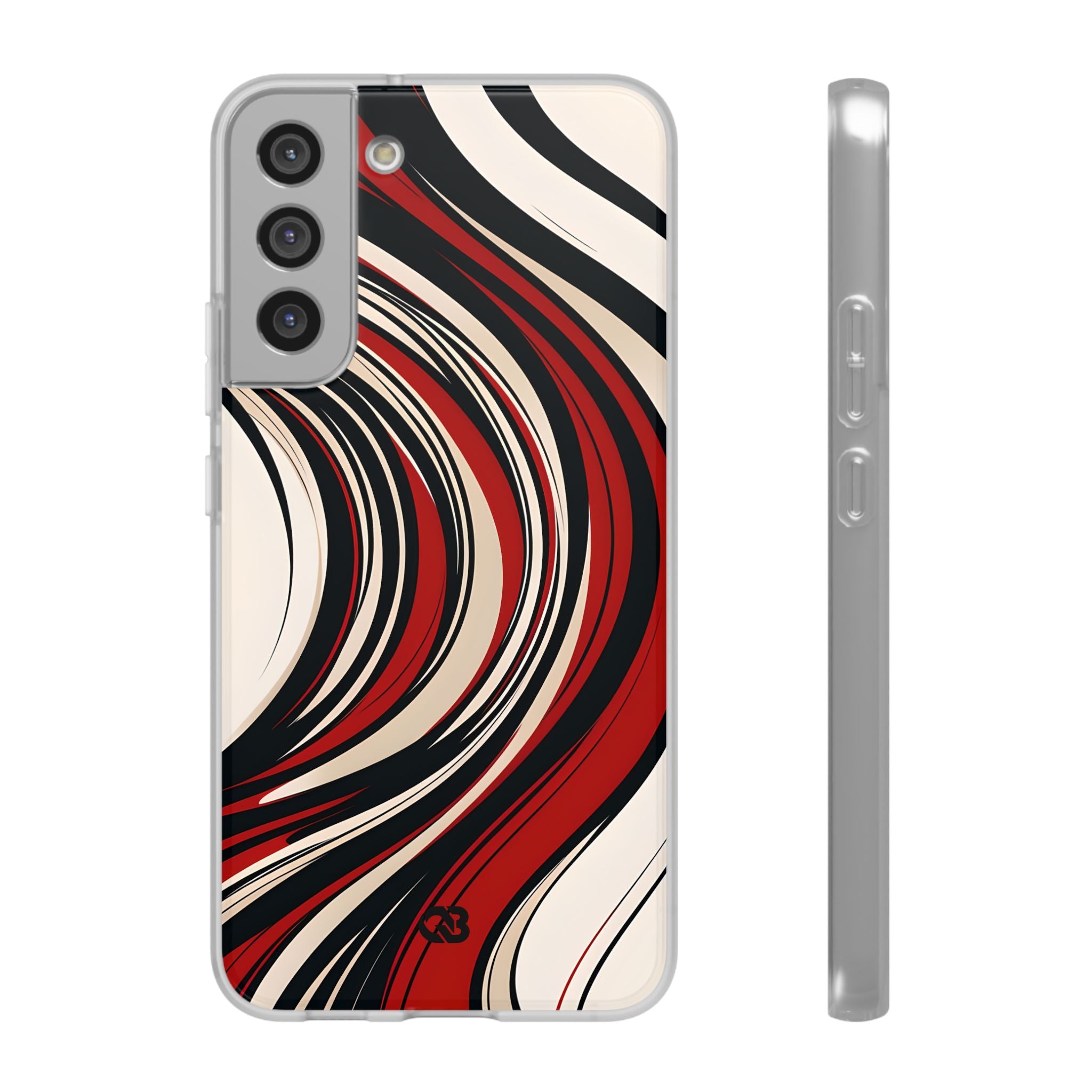 Crimson Flow Waves · Soft Phone Case for Samsung
