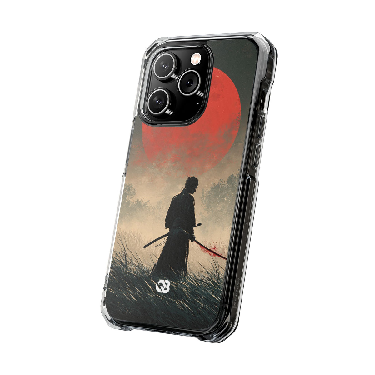 Crimson Moon Ronin · Clear Impact Magnetic Phone Case for iPhone · Red