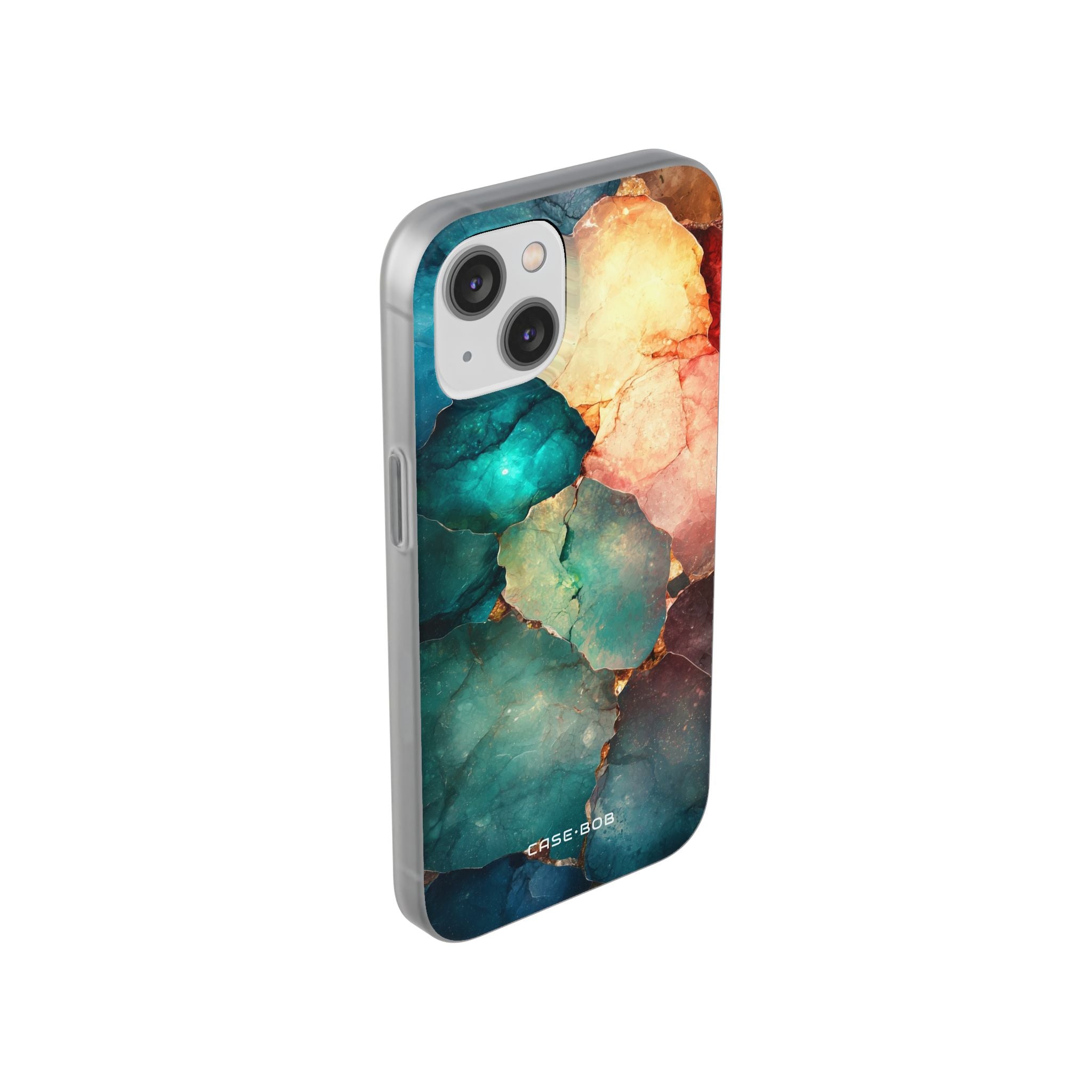 Teal Mosaic Veins iPhone 14 Cover - Soft