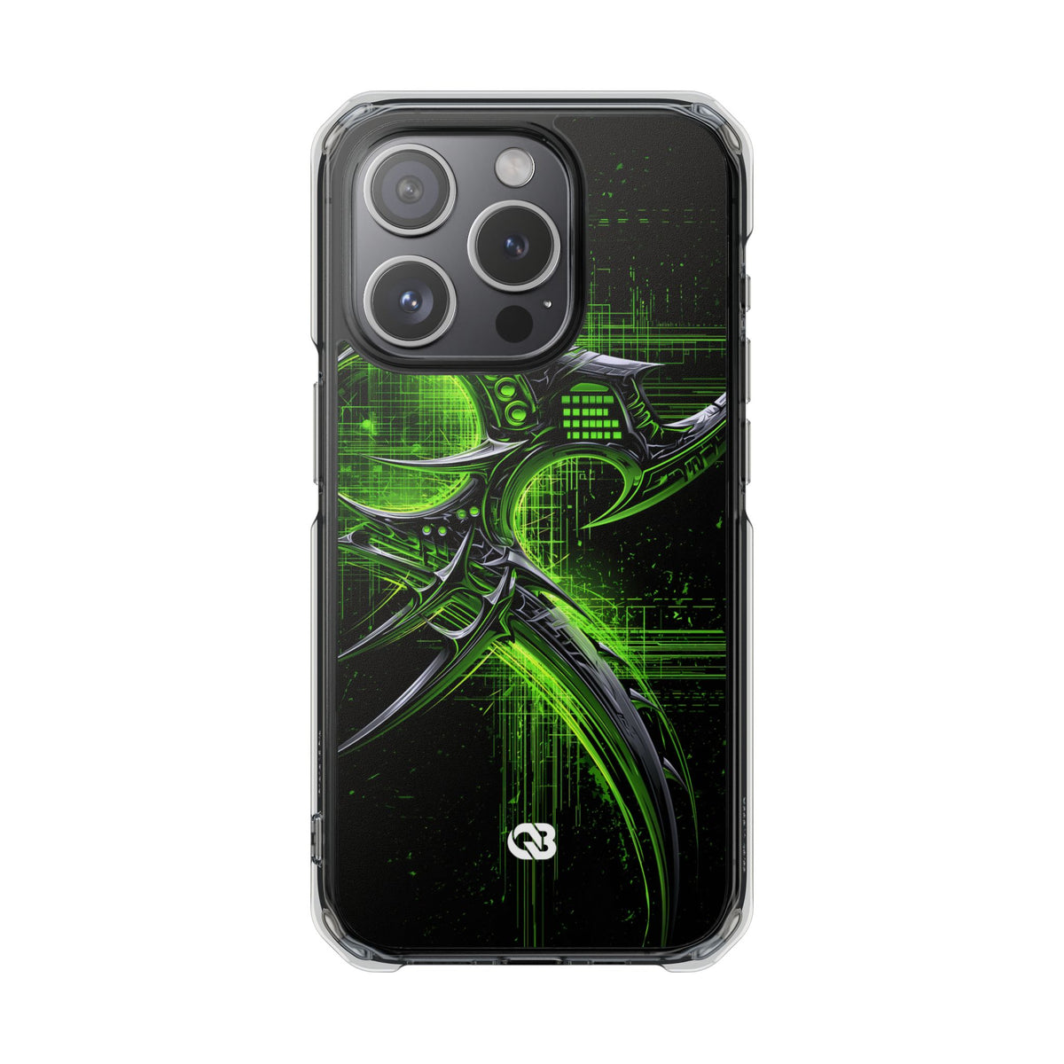 Cyber Sigil Grid · Clear Impact Magnetic Phone Case for iPhone · Green