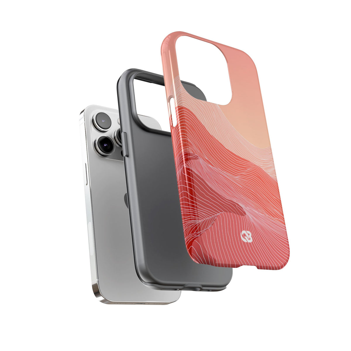 Coral Ridge Contours · Tough Phone Case for iPhone · Red