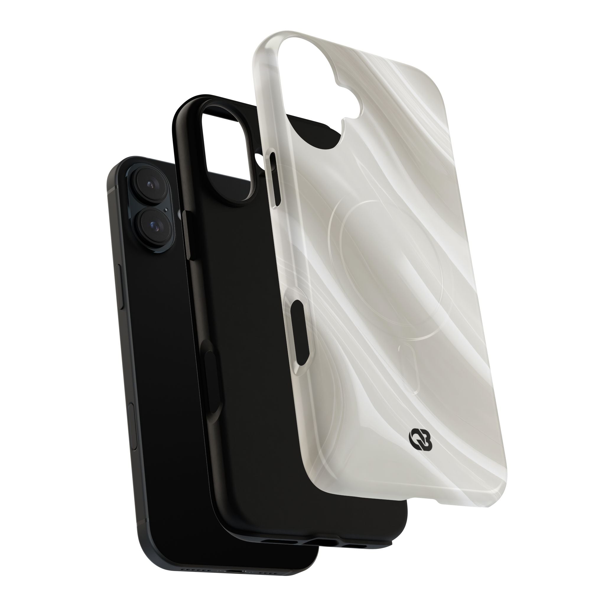 White Tough 2.0 Magsafe Phone Case for iPhone - Polished Ivory Wave