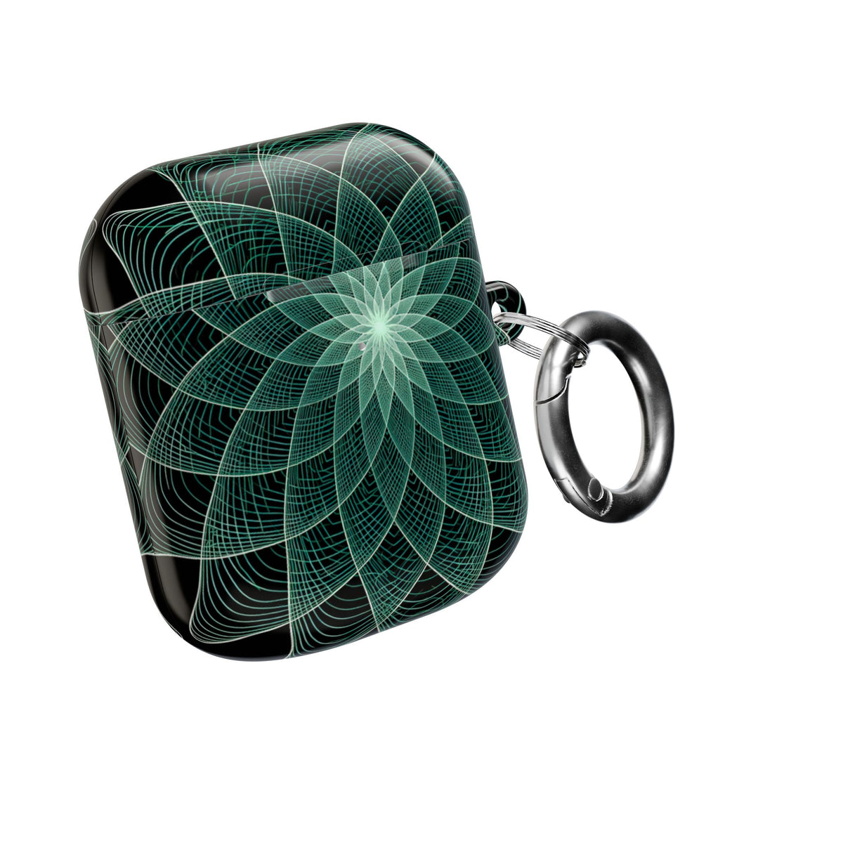 Verdant Harmonic Bloom · Hard Case for AirPods & AirPods Pro · Black