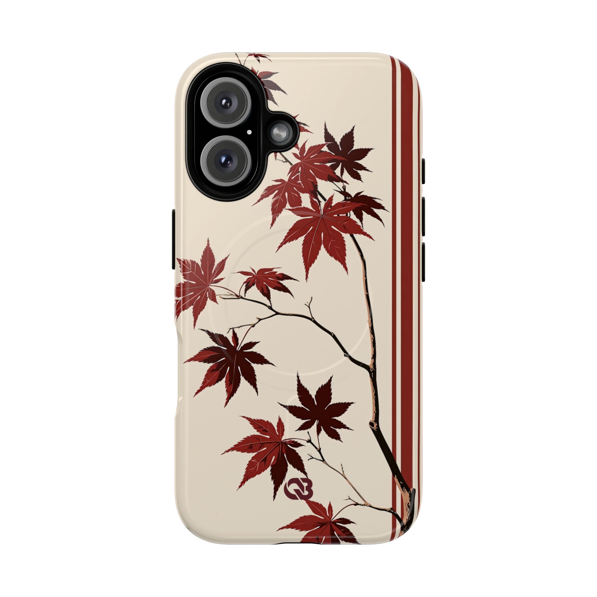 Red Tough 2.0 Magsafe Phone Case for iPhone - Crimson Momiji Stripe