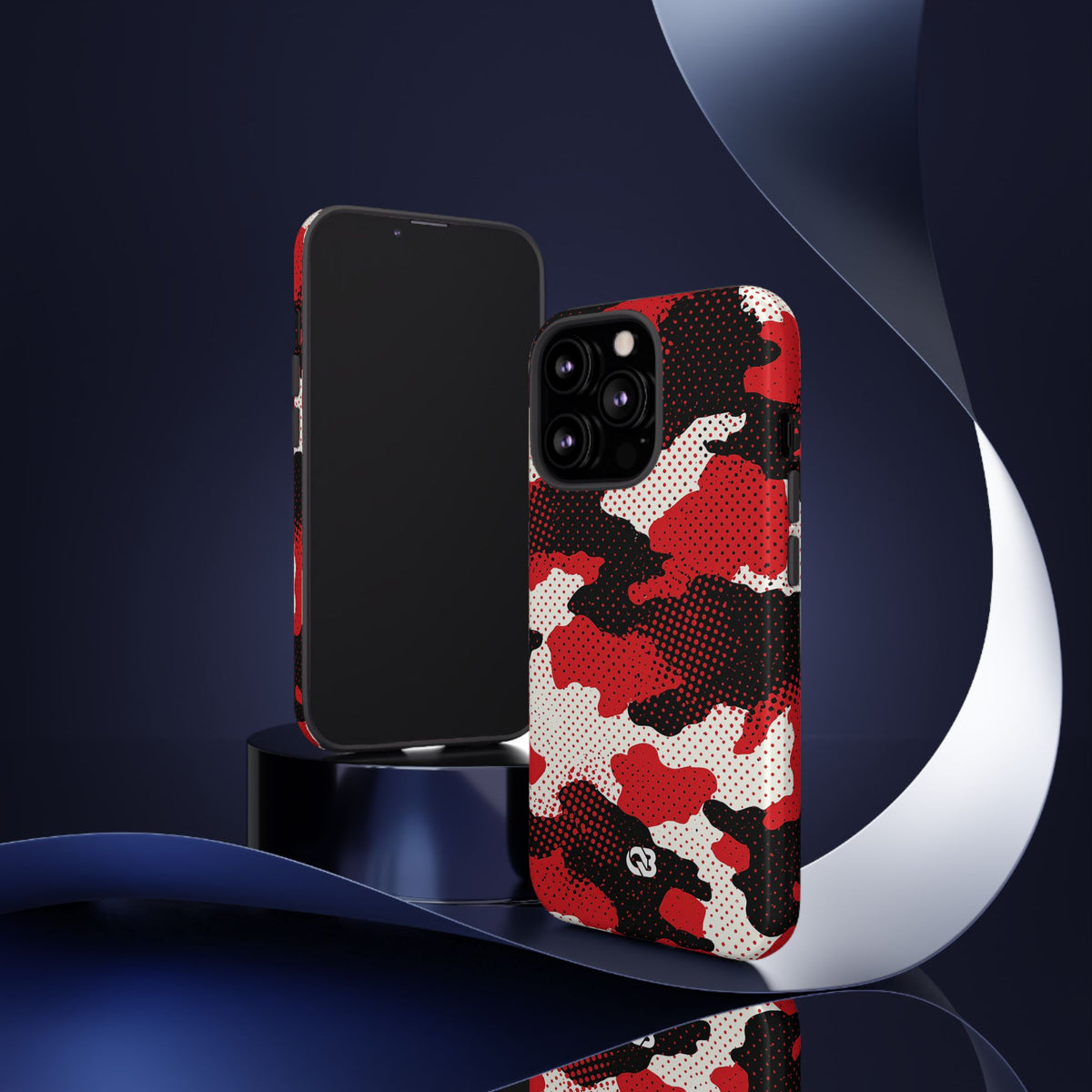 Crimson Halftone Camo · Tough Phone Case for iPhone · Red