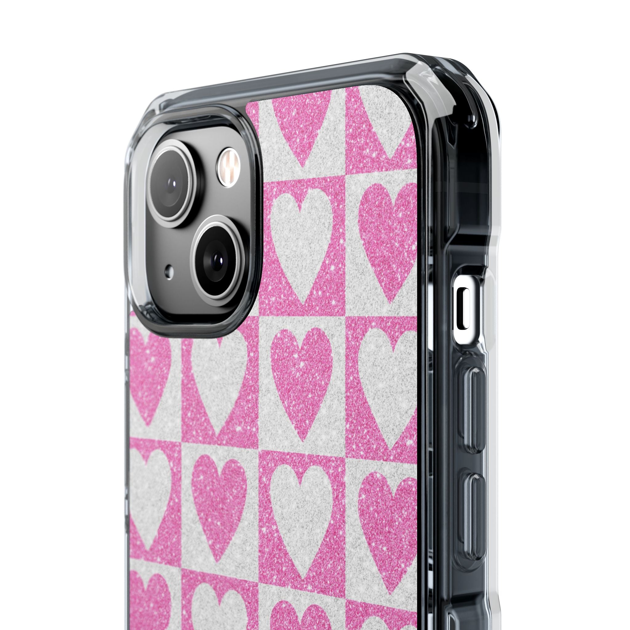 Glitter Herz Gitter iPhone 14 Case - Impact
