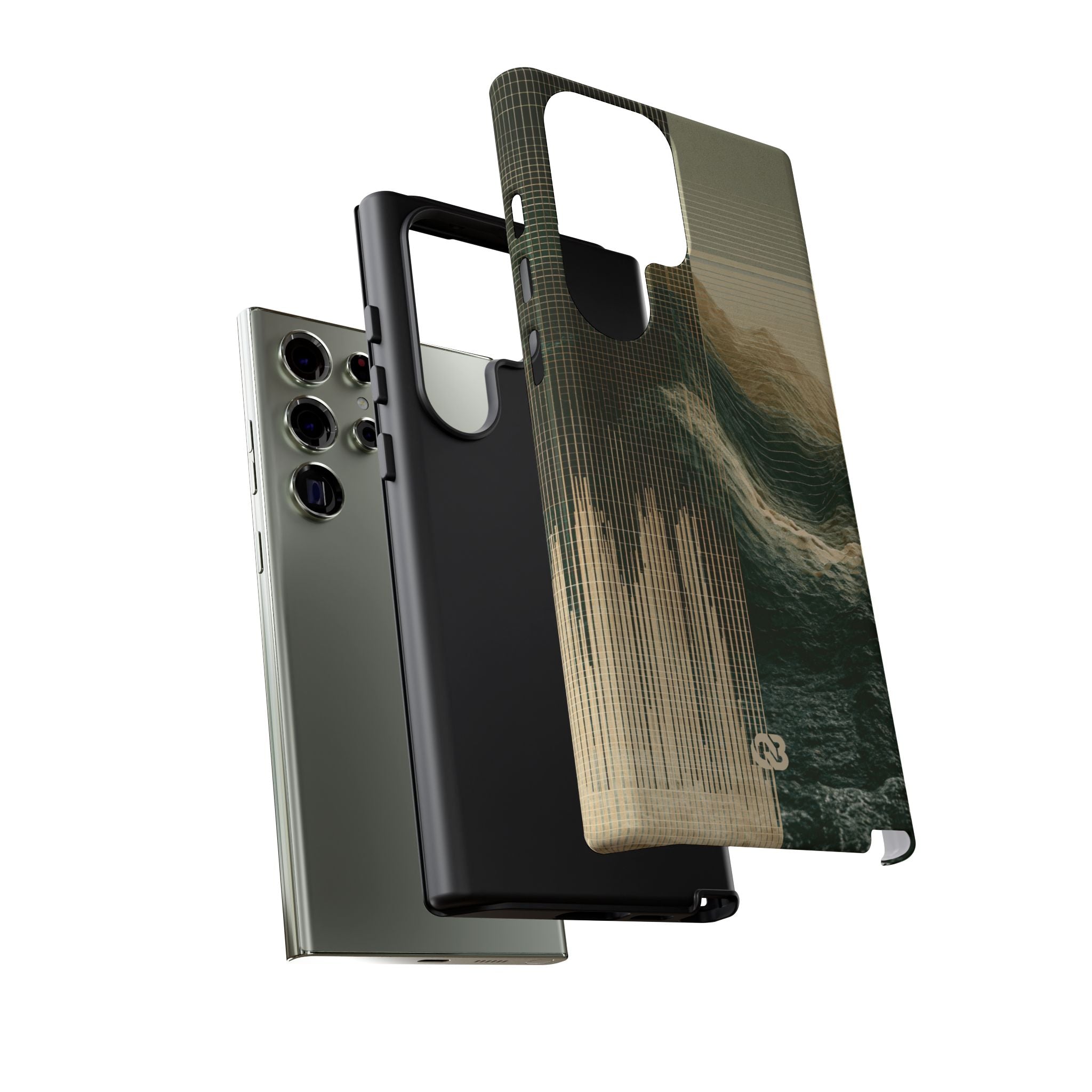 Beige Tough Phone Case for Samsung - Veridian Data Ridge