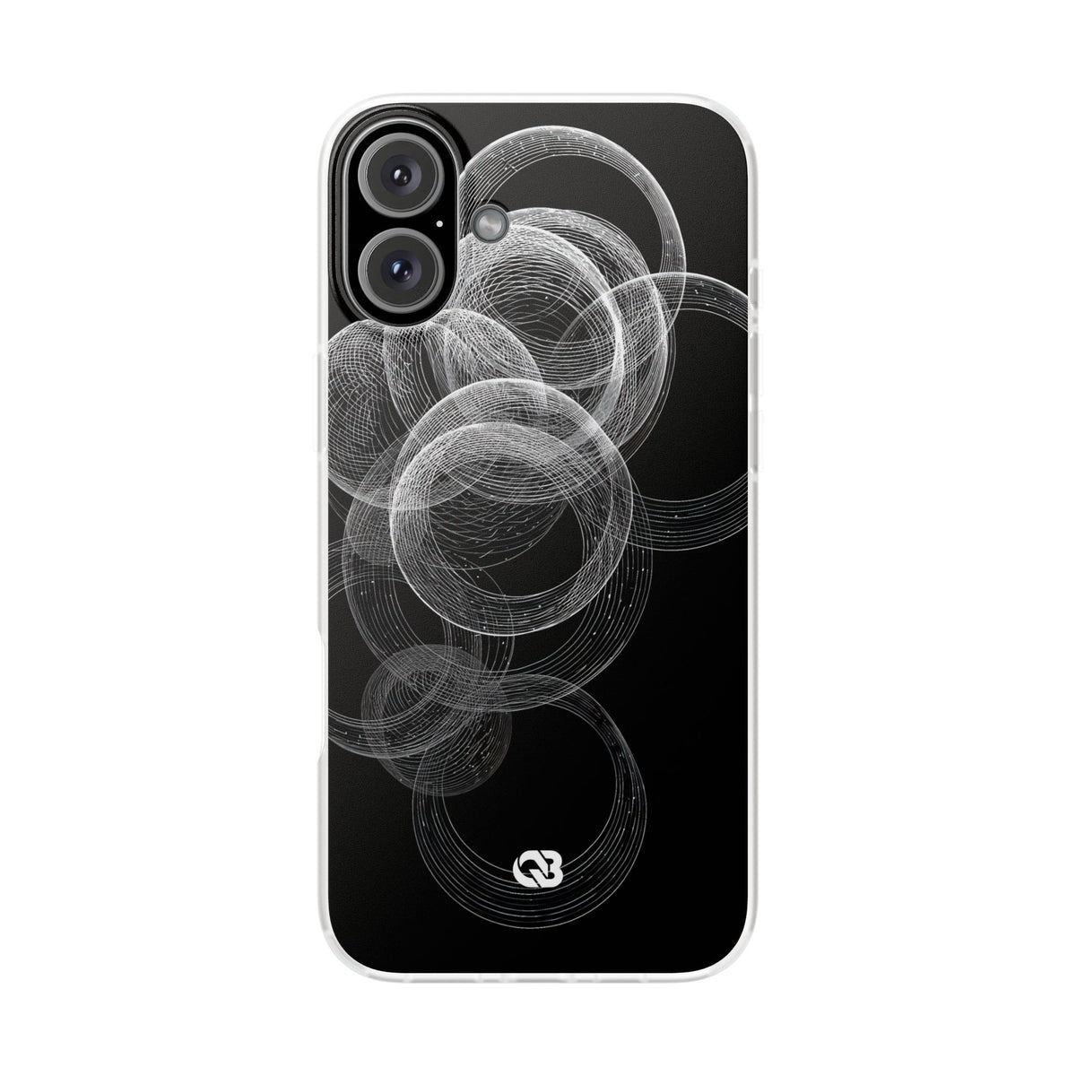 Black Lite Phone Case for iPhone - Kinetic Wireframe Orbit