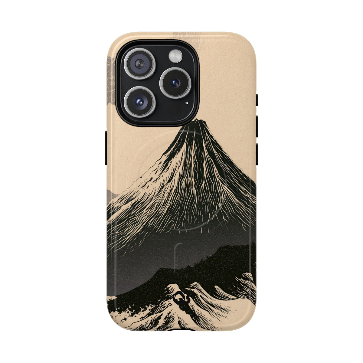 Beige Tough 2.0 Magsafe Phone Case for iPhone - Obsidian Ink Summit