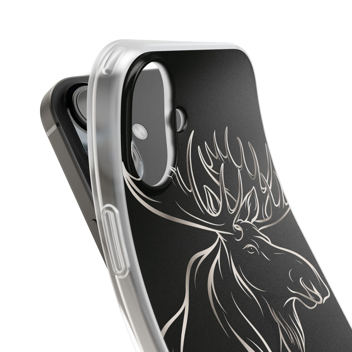 Nordic Moose Contour · Lite Phone Case for iPhone · Black