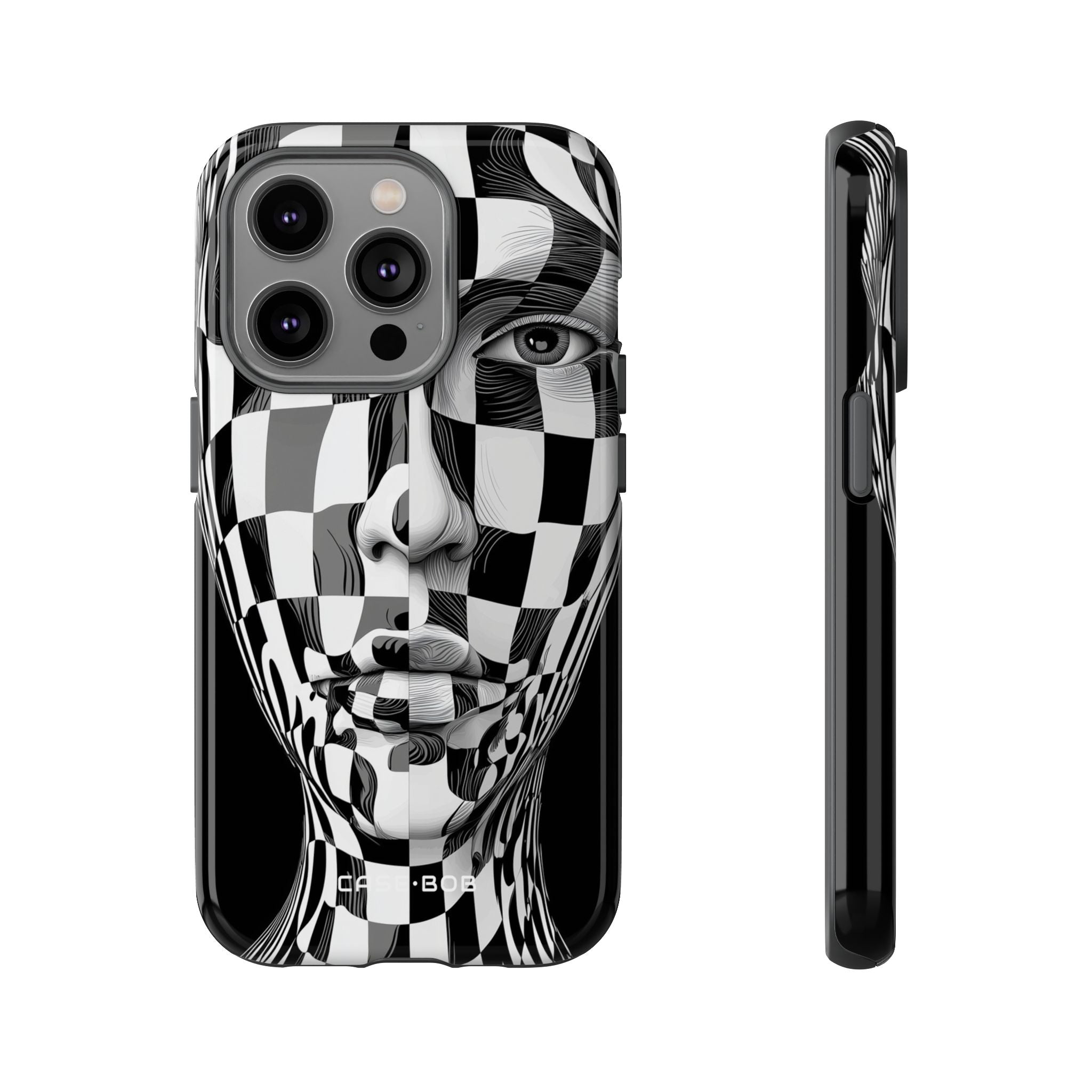 Checkered Face iPhone 14 Pro Case - Tough