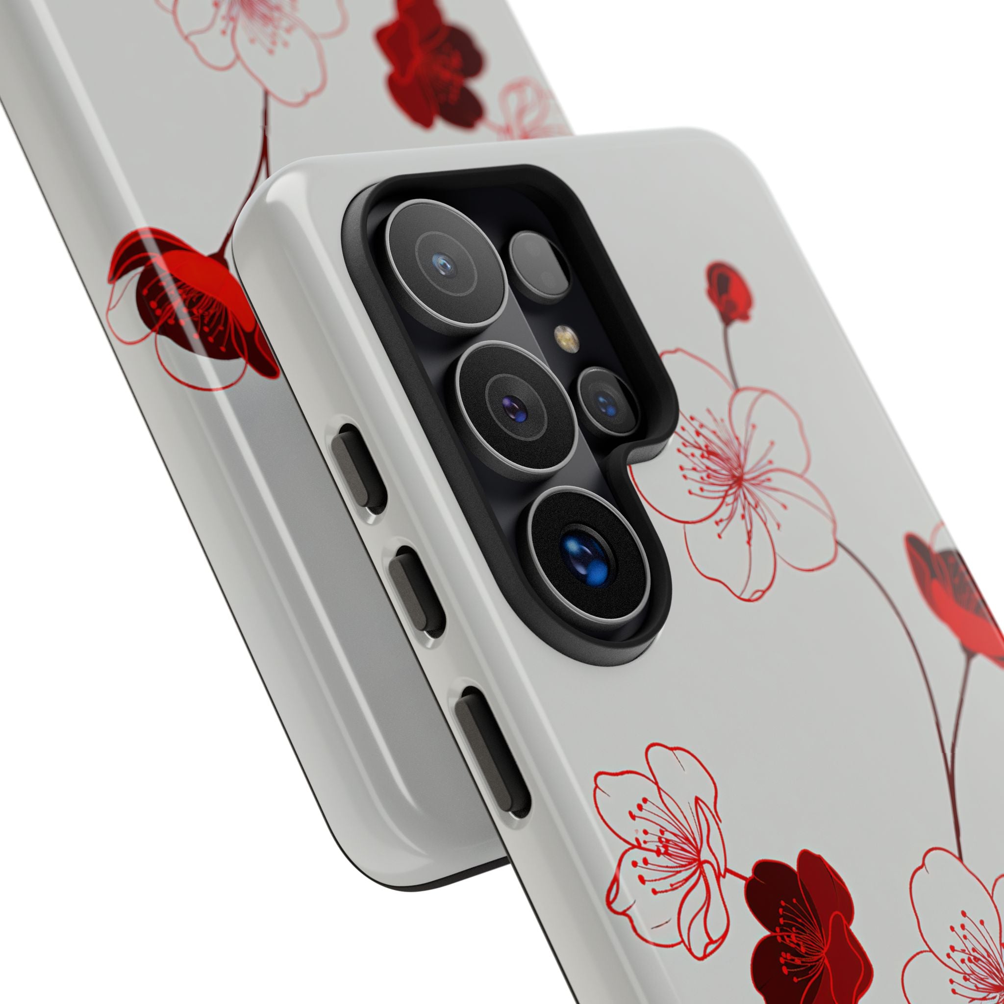Red Tough Phone Case for Samsung - Kyoto Ember Bloom