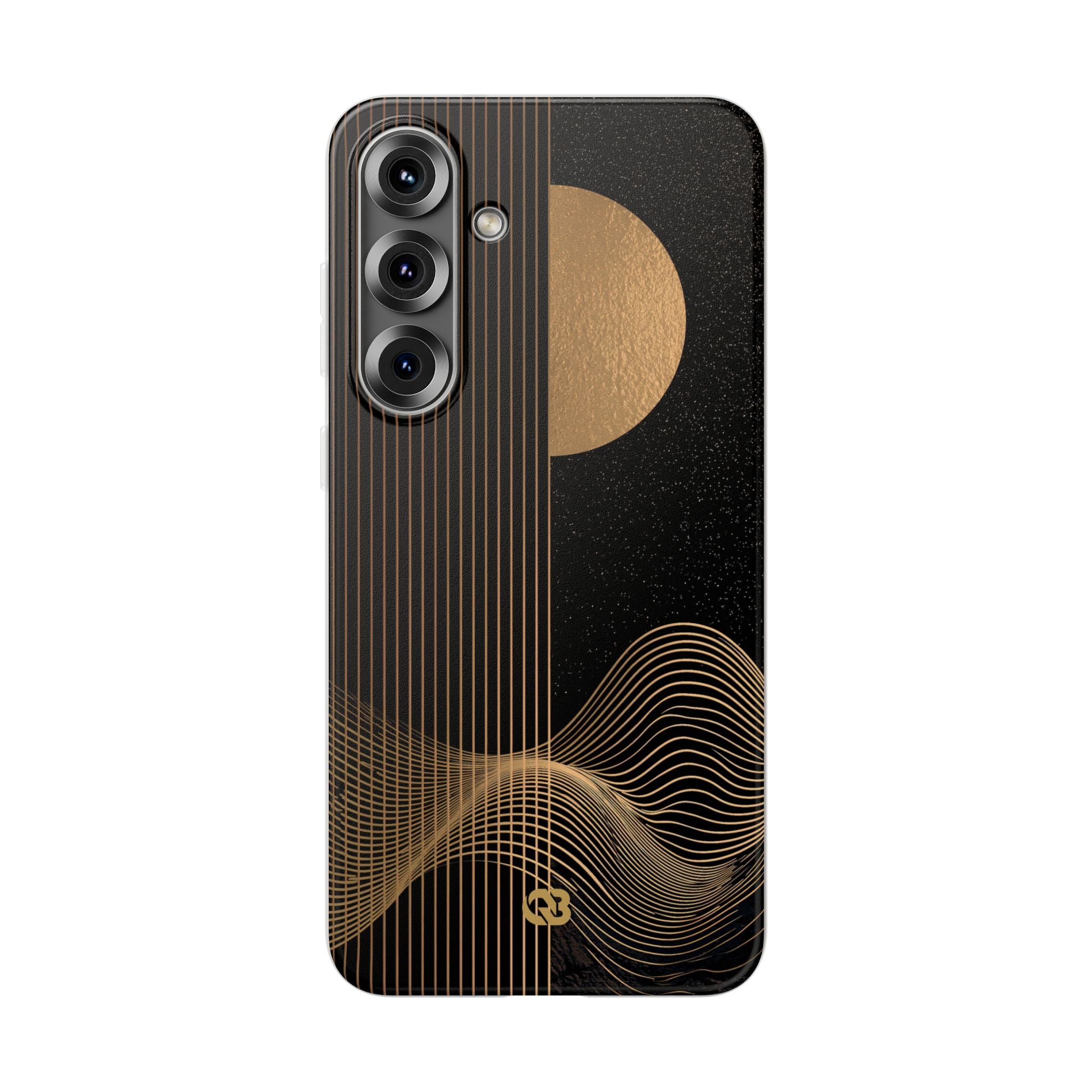 Gold Lite Phone Case for Samsung - Gilded Obsidian Dunes