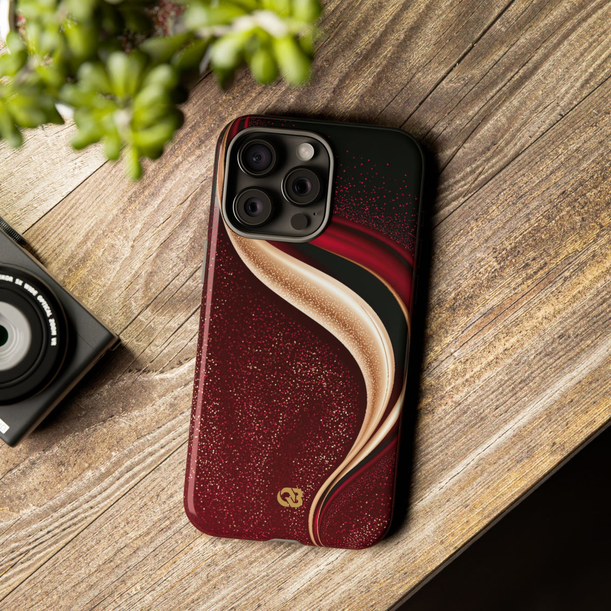 Gilded Crimson Flow · Tough Phone Case for iPhone · Red