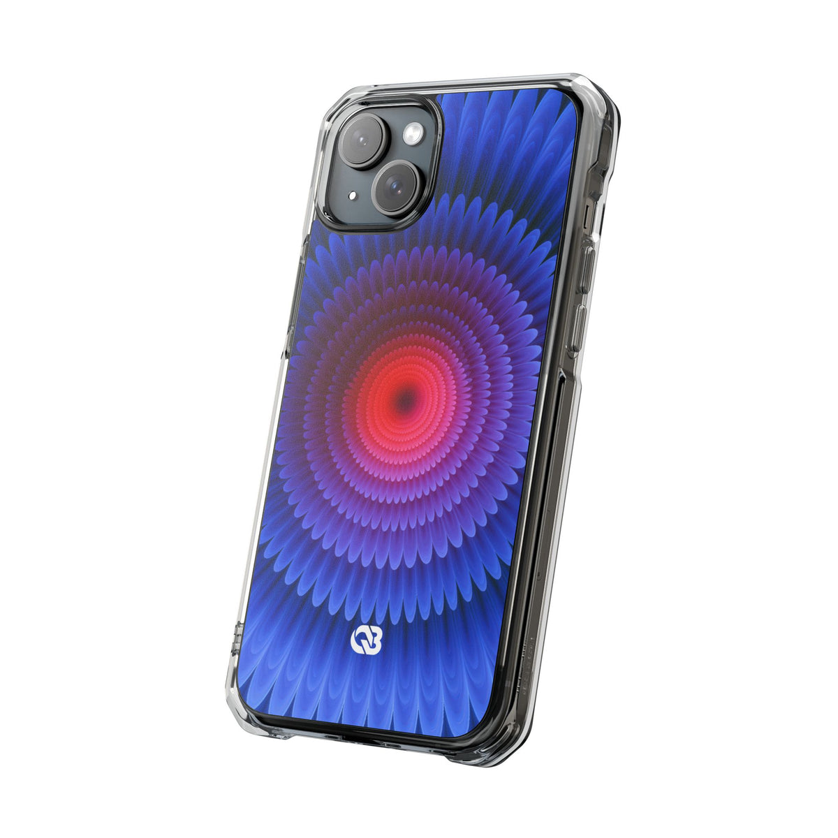 Radial Spectrum Bloom · Clear Impact Magnetic Phone Case for iPhone · Blue
