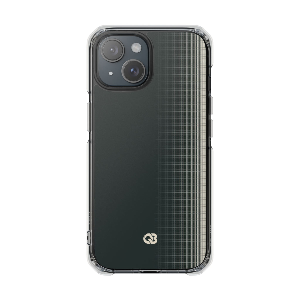 Grey Impact MagSafe Phone Case for iPhone - Charcoal Tech Grid