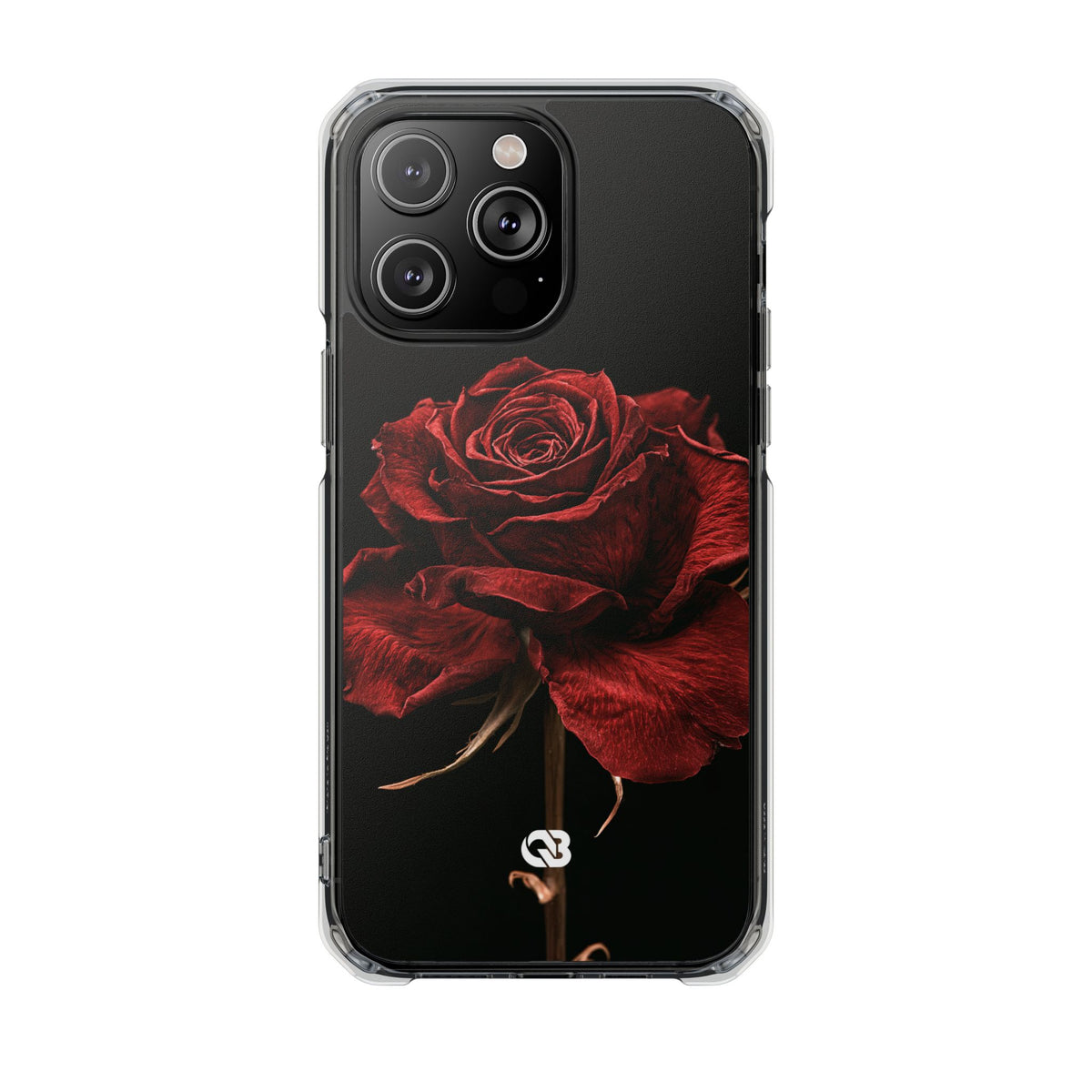 Crimson Noir Rose · Clear Impact Magnetic Phone Case for iPhone · Black