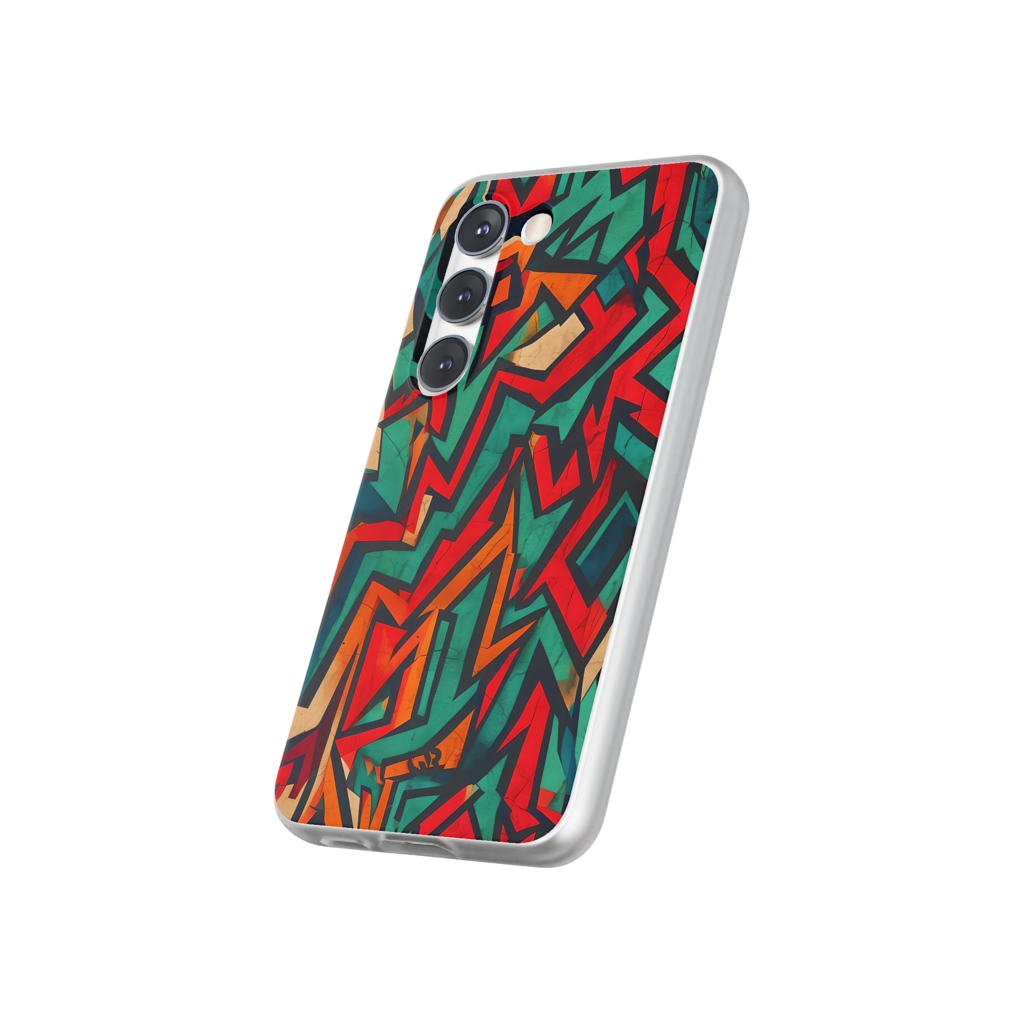 Jagged Teal Static · Soft Handyhülle für Samsung