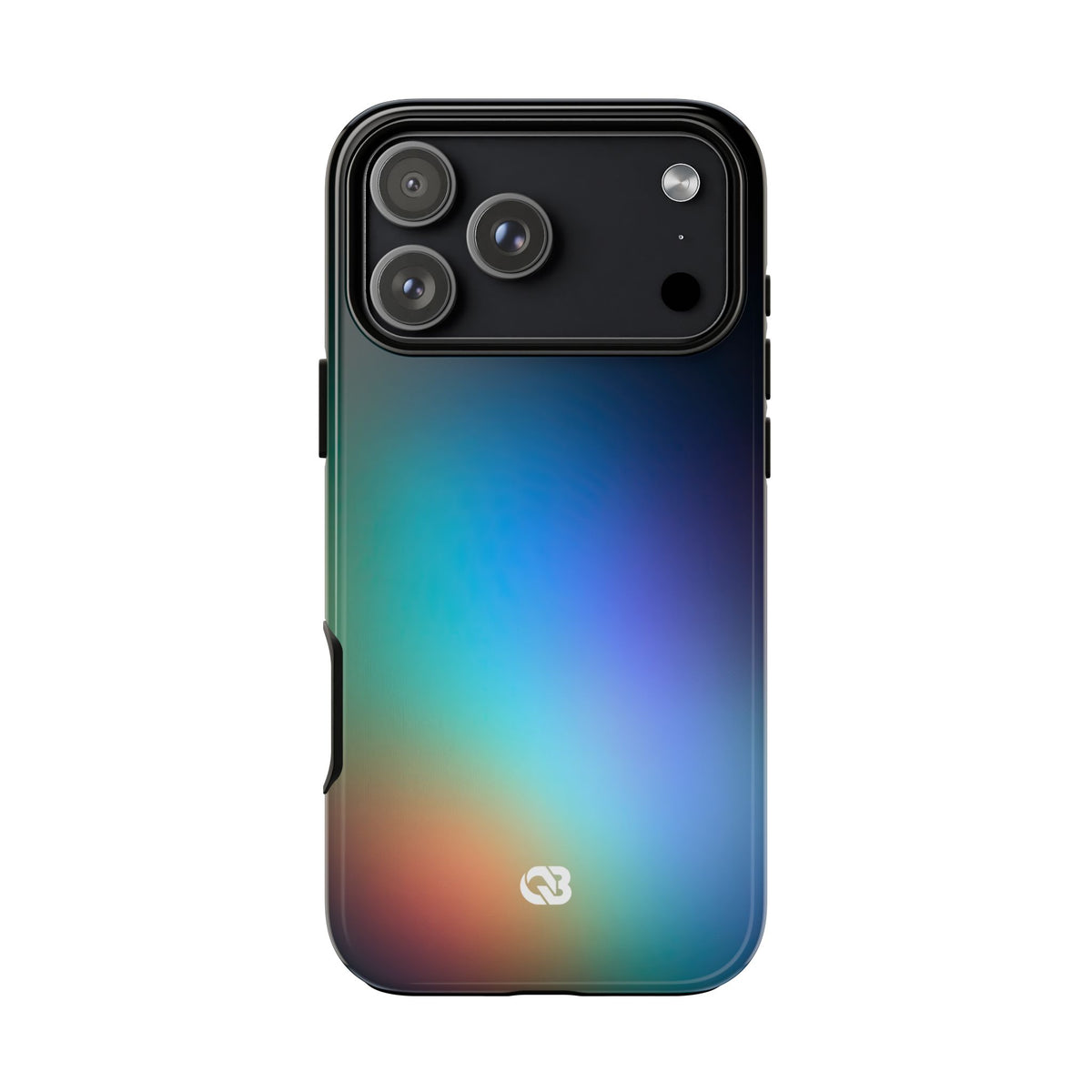 Black Tough Phone Case for iPhone - Electric Prism Grain