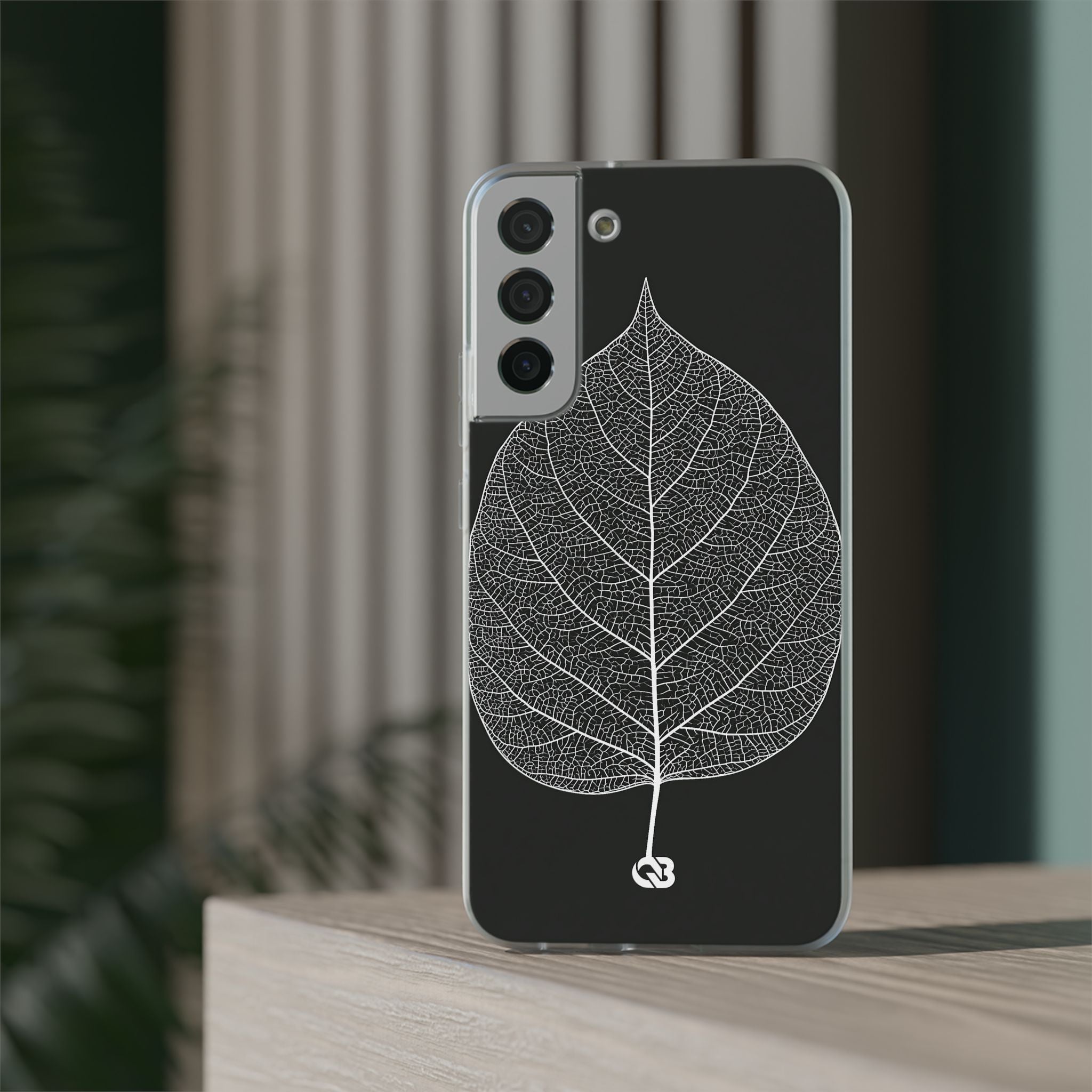 Black Lite Phone Case for Samsung - Bleached Leaf Lattice